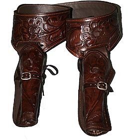 **38/357 Caliber Brown Leather Double Gun Holster – Concealed Carry Belt Holster for Revolvers – Perfect for Hunting, Range Shooting & Outdoor Activities**