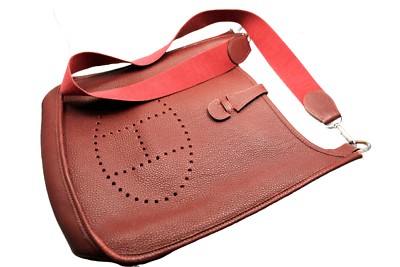 Authentic Hermes Evelyne PM Handbag in Brick Red Clemence Leather - Luxury Crossbody Purse for Women, Perfect for Work, Travel & Everyday Use