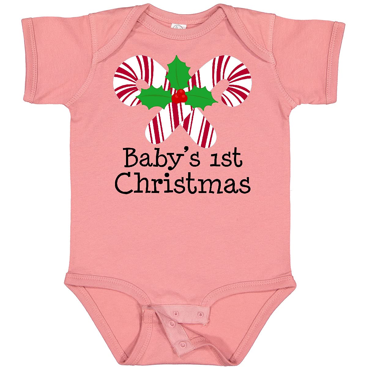 Inktastic Baby's 1st Christmas Candy Canes Baby Bodysuit - Cute Holiday Outfit for Newborns & Infants - Perfect for Christmas Photos, Family Gatherings & Festive Celebrations