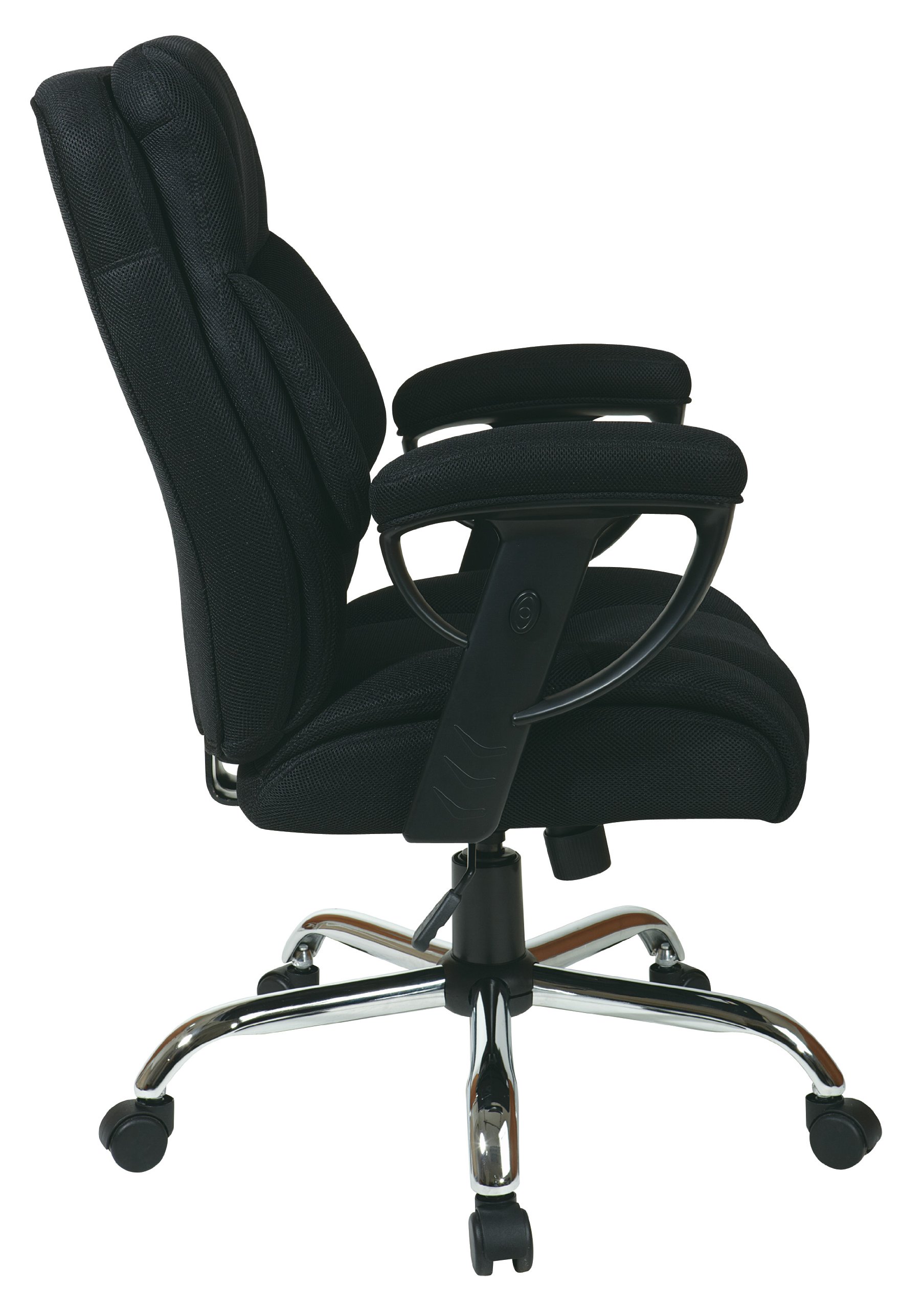 Office Star EX Series Executive Big & Tall Office Chair - Heavy Duty 350 lb Capacity, Thick Padded Seat, Adjustable Arms, Ergonomic Support - Perfect for Home Office, Gaming, and Professional Workspaces (Black)