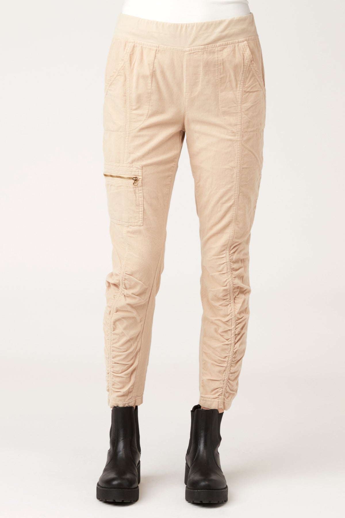 Cord Malanda Pants for Women - High Waisted Wide Leg Trousers - Comfortable Stretch Fabric - Perfect for Office, Casual Wear & Travel