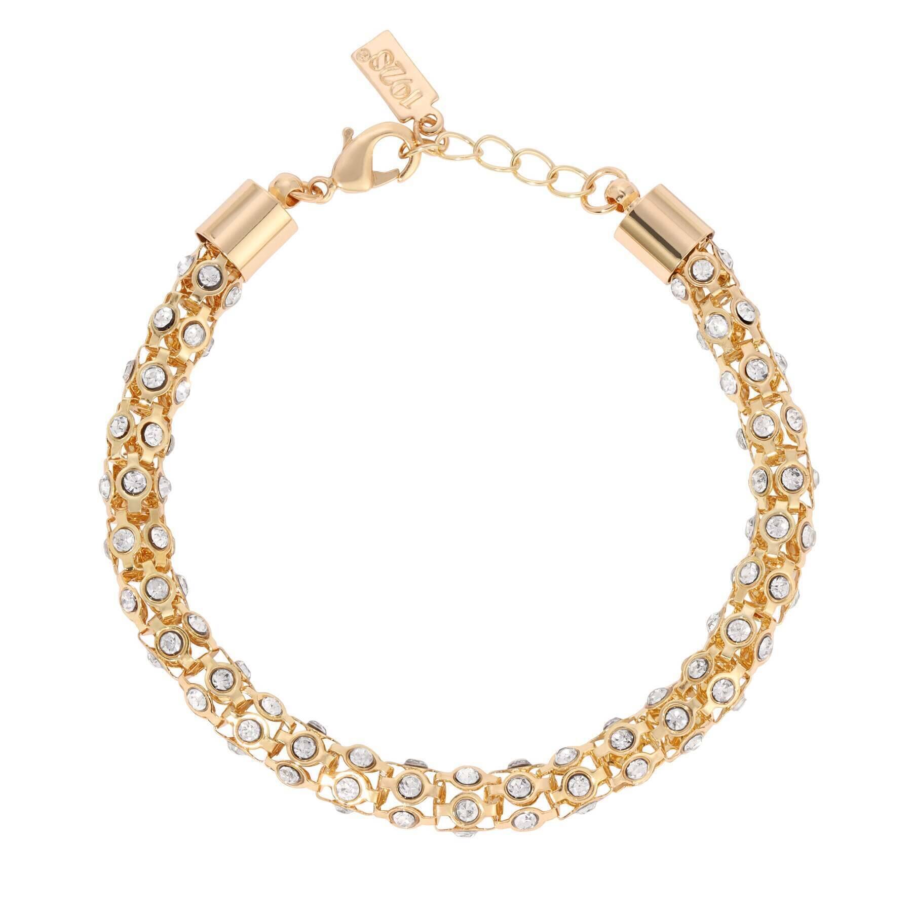 1928 Jewelry Dresden Pave Crystal Bracelet - Vintage Style Rhinestone Bracelet for Women - Perfect for Weddings, Parties & Evening Events