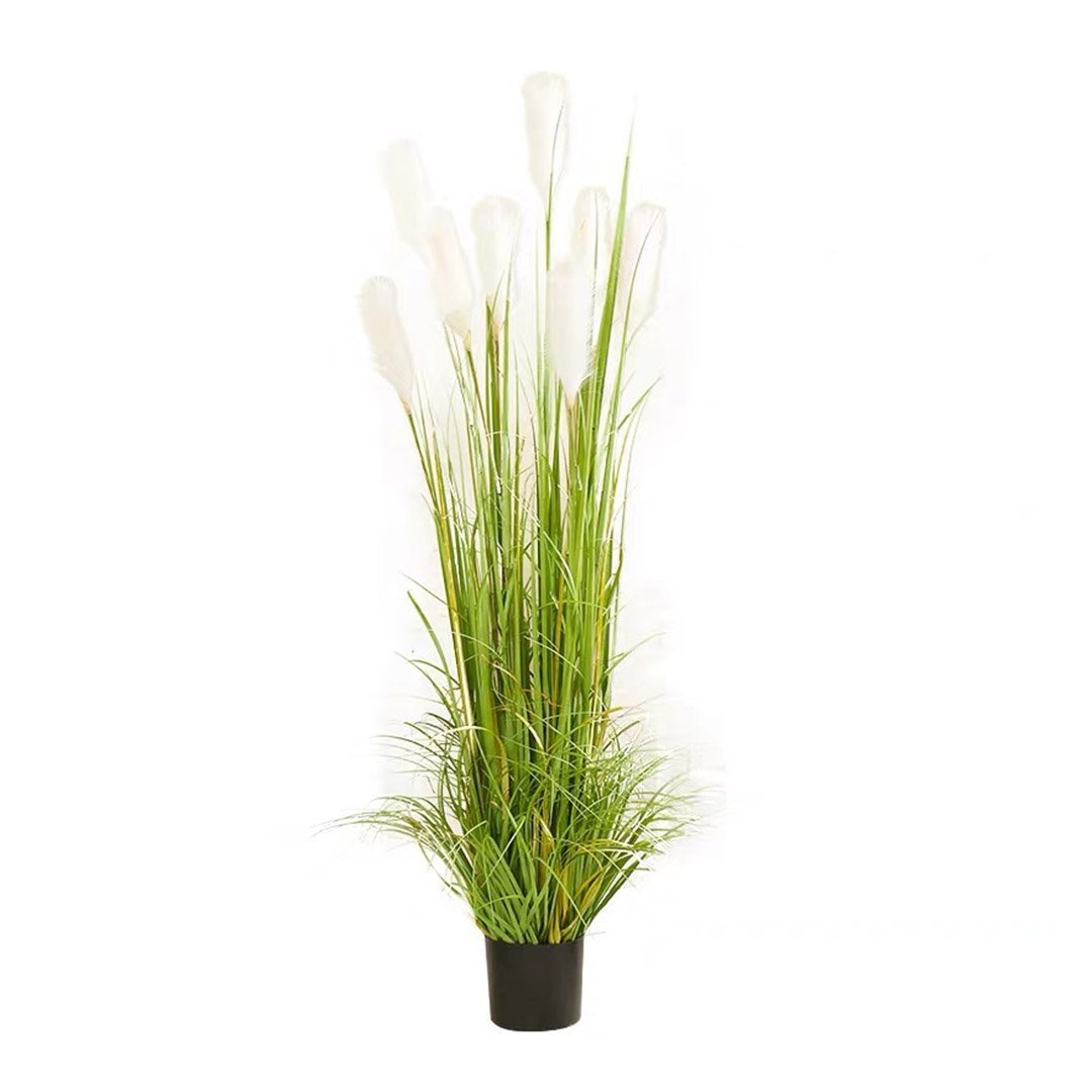 120cm Green Artificial Potted Reed Grass Tree - Realistic Fake Indoor Plant for Home Office Decor - Perfect for Living Room, Bedroom, and Office Spaces