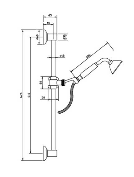 Kensington Brass Shower Rod with Handheld Shower Head and Hose - Perfect for Bathroom Renovation & Spa-Like Shower Experience