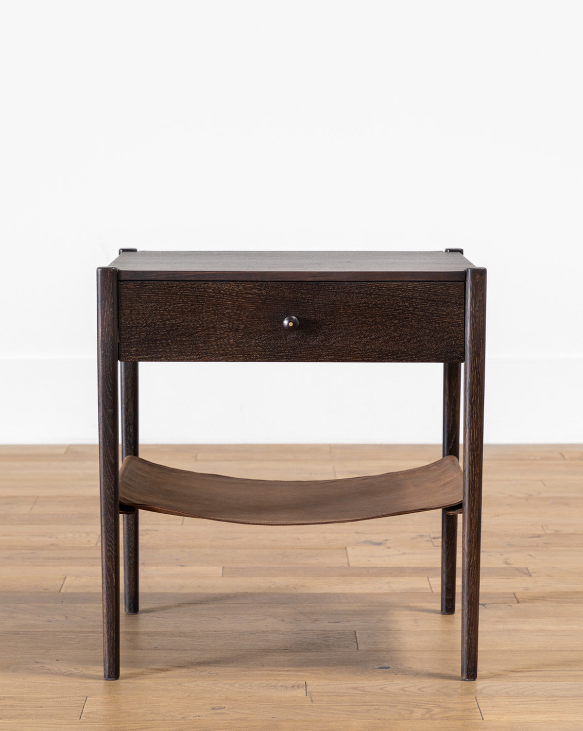 Nathan Solid Oak Nightstand - Rustic Bedside Table with Drawer for Bedroom, Living Room, or Office Storage