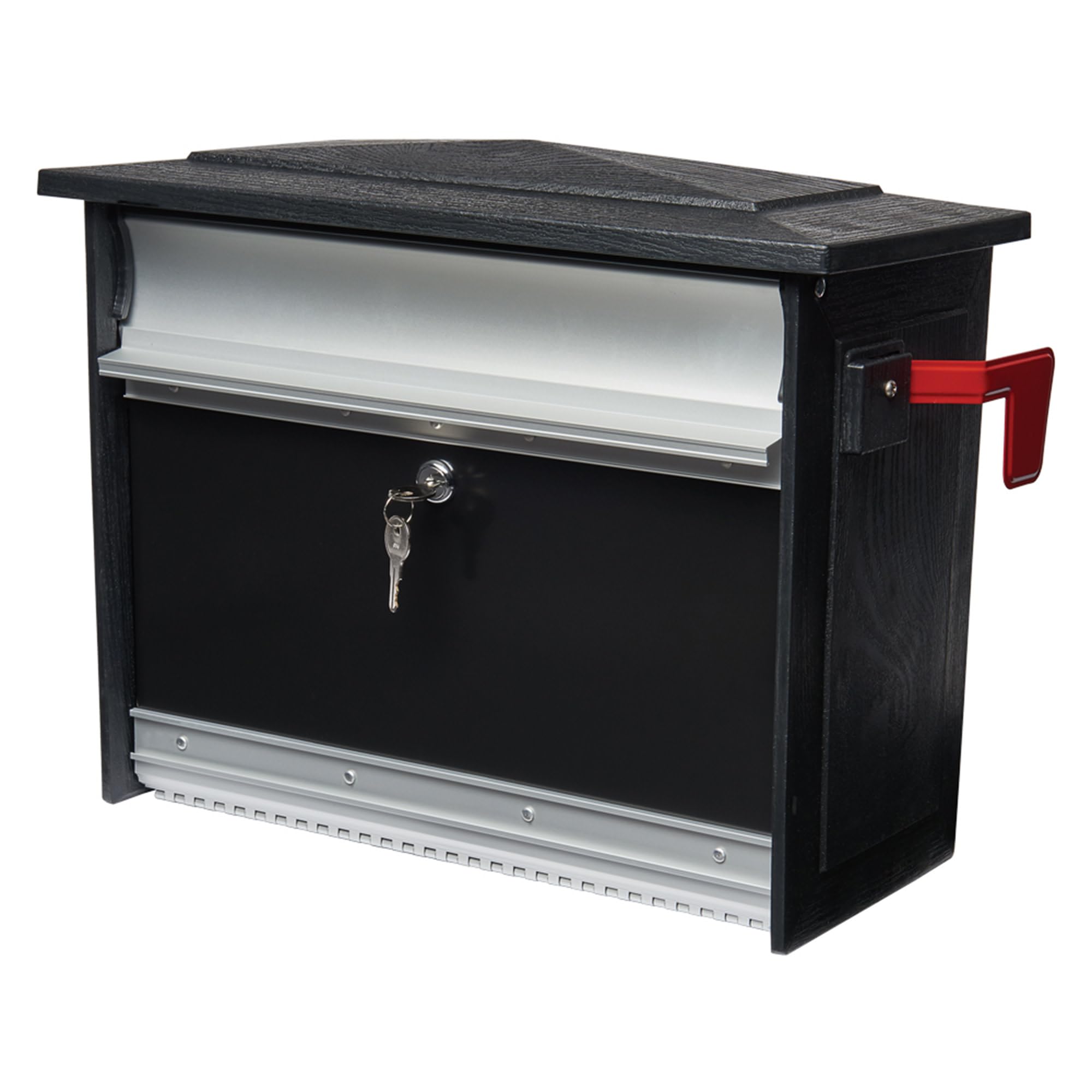 Locking Wall Mount Mailbox - Aluminum Black Medium Capacity Mailbox for Secure Mail Delivery | Weatherproof & Anti-Theft Design | Perfect for Homes, Apartments & Offices (MSK00BAM)