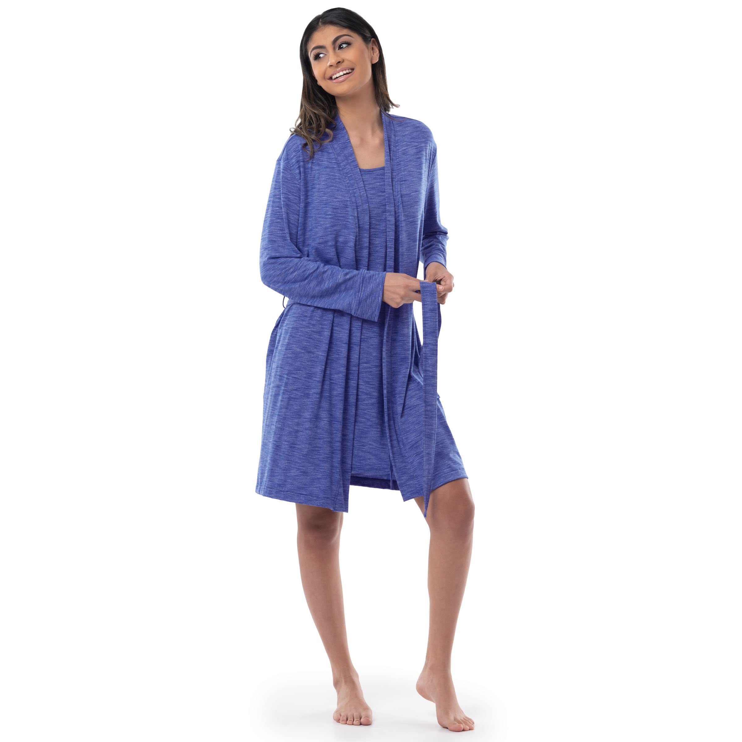 Fruit of the Loom Women's Breathable Cotton Robe - Soft & Comfortable Bathrobe for Spa, Lounge & Relaxation at Home