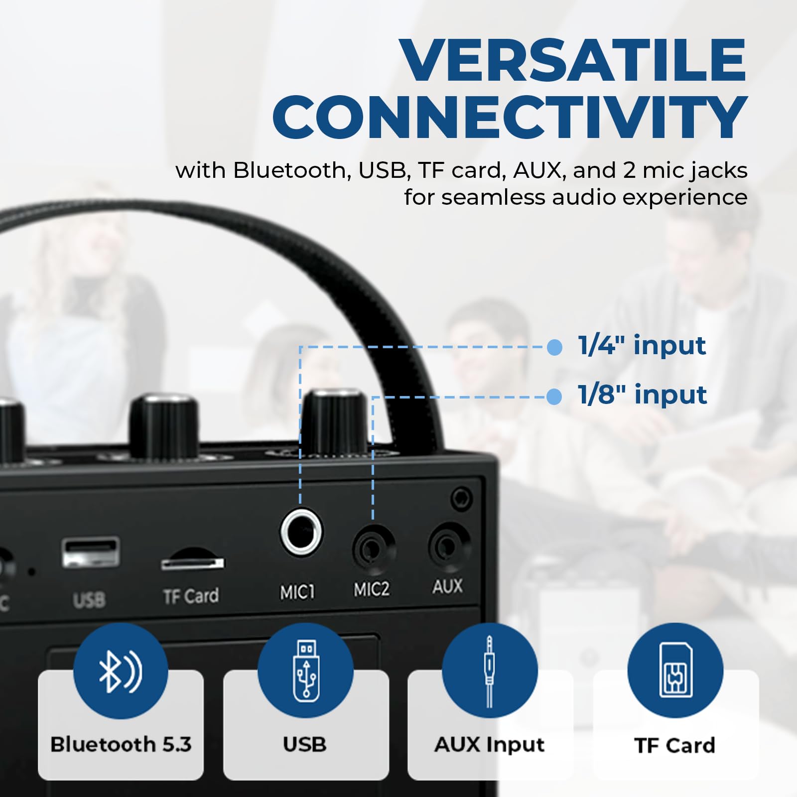 40W Portable Voice Amplifier with Wireless Headset Mic & Bluetooth Speaker - Hands-Free PA System for Teachers, Public Speaking, Events, Outdoor Activities & Presentations - S98 Megaphone with Adjustable Strap