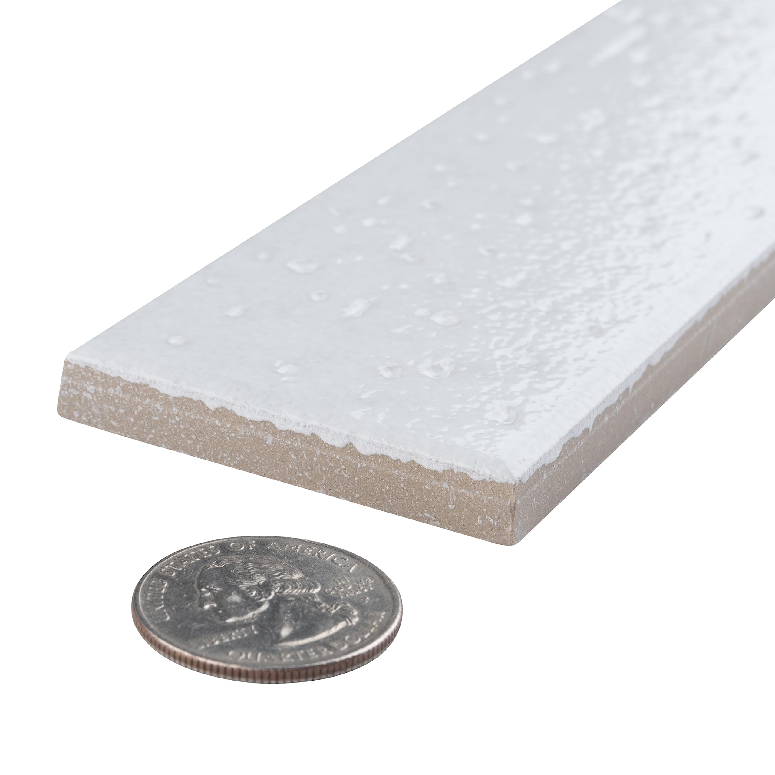 SomerTile FNA10MBIA Muretto Bianco Glossy 2x10 Inch Porcelain Tile - Matte White Wall & Floor Tile for Bathroom, Kitchen Backsplash, and Shower Renovation