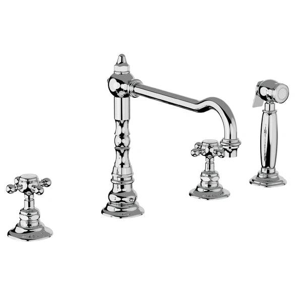 Horus Julia 4-Hole Kitchen Faucet with Pull-Down Sprayer - Modern Matte Black Finish for Sink, Dishwashing & Food Prep