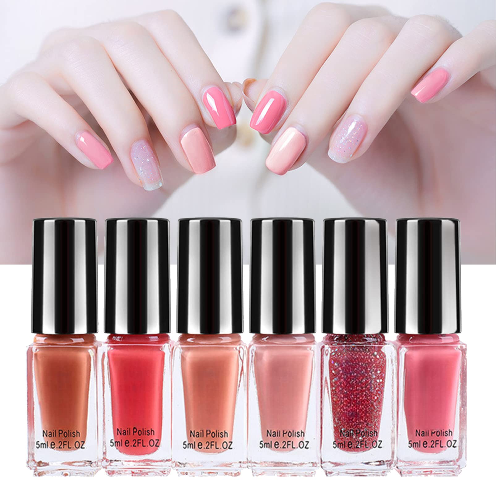 Flesh Color Nail Polish Set - Quick Dry Long Lasting Nail Paint for Home Manicure | No Harden Needed for Nail Art | Perfect for DIY Beauty & Professional Salon Use
