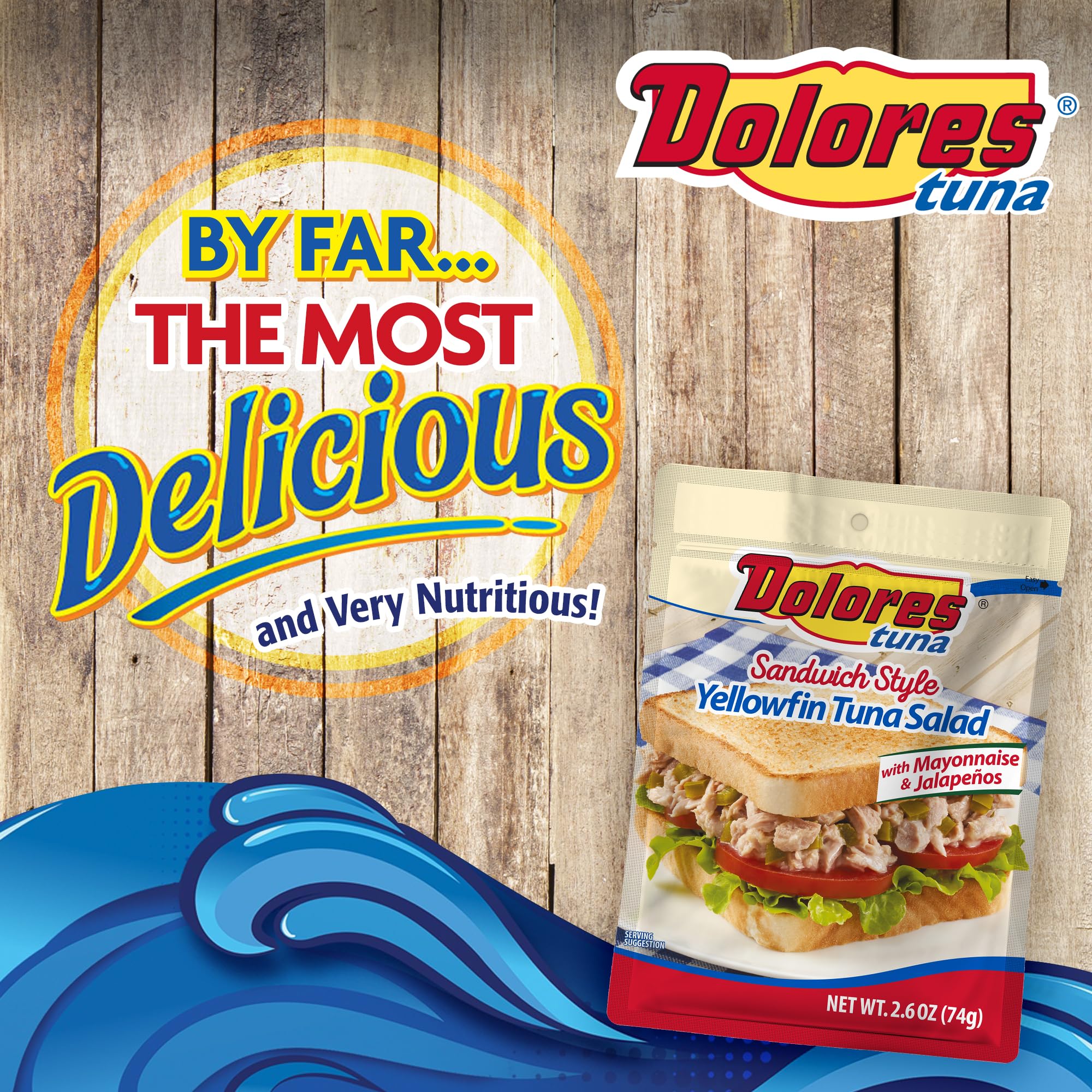 Premium Dolores Chunk Light Yellowfin Tuna with Mayonnaise & Jalapeno Peppers, 2.6 oz (Pack of 24) - Perfect for Sandwiches, Salads & Quick Snacks