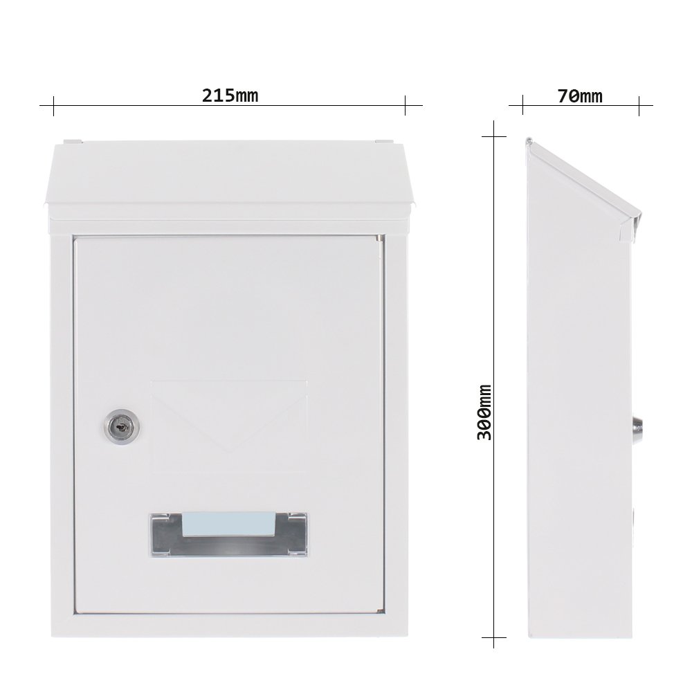 Udine Steel Post Box - White | Durable Outdoor Mailbox for Home & Office | Weather-Resistant & Secure Mail Delivery Solution