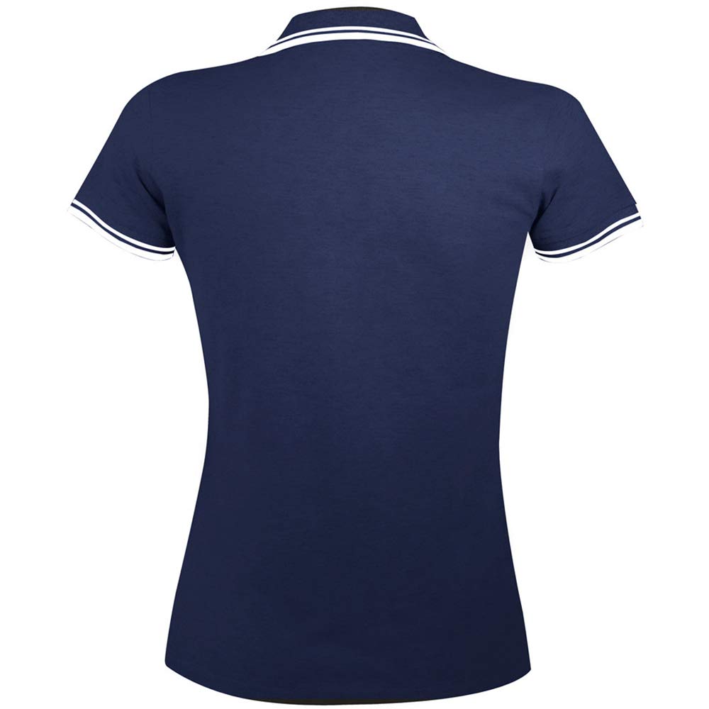 SOL'S Women's Pasadena Tipped Short Sleeve Pique Polo Shirt - XXL - Black & White - Casual Work & Golf Wear
