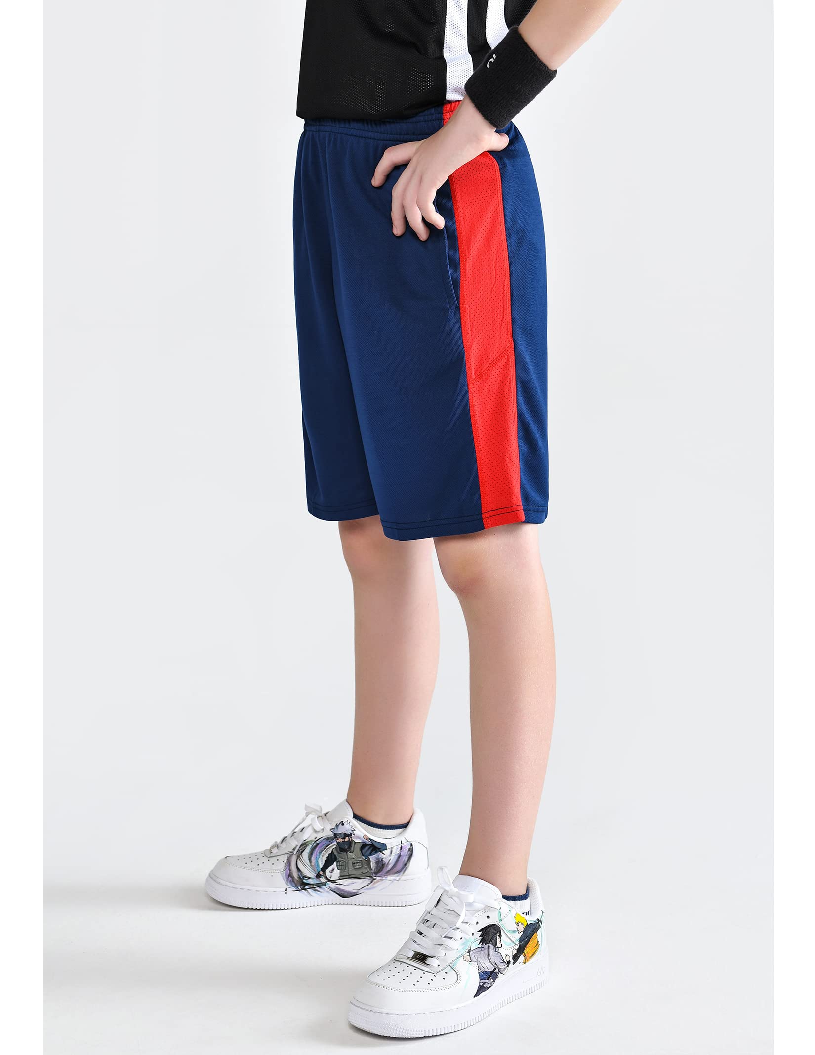 Liberty Imports 5-Pack Boys' Athletic Basketball Shorts - Quick Dry Mesh Gym Shorts with Pockets for Youth Sports & Casual Wear | Perfect for Basketball, Running, and Everyday Active Lifestyle