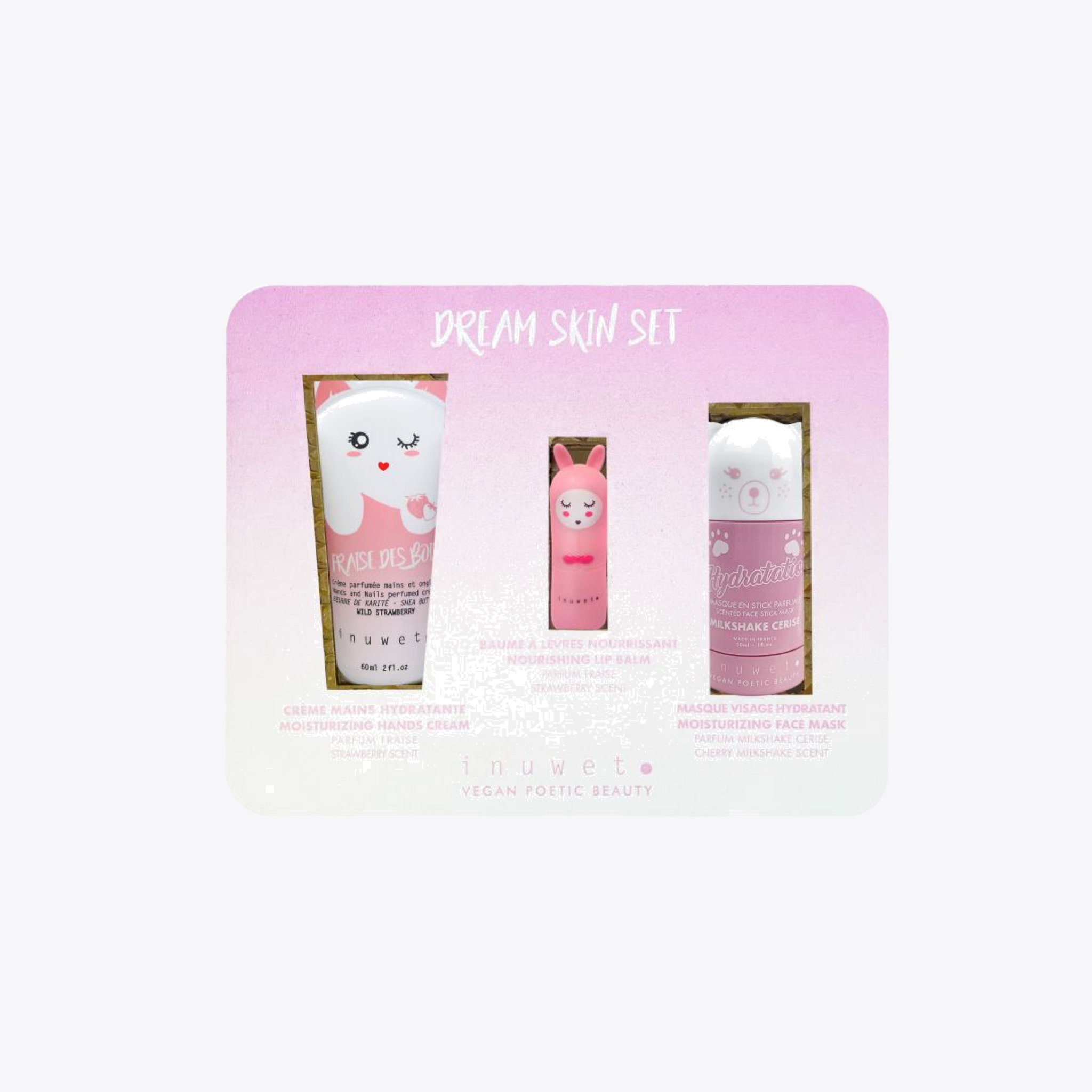 Dream Skin Set - Strawberry Pink Hydrating Skincare Kit for Glowing Skin | Perfect for Daily Use, Travel & Gifting