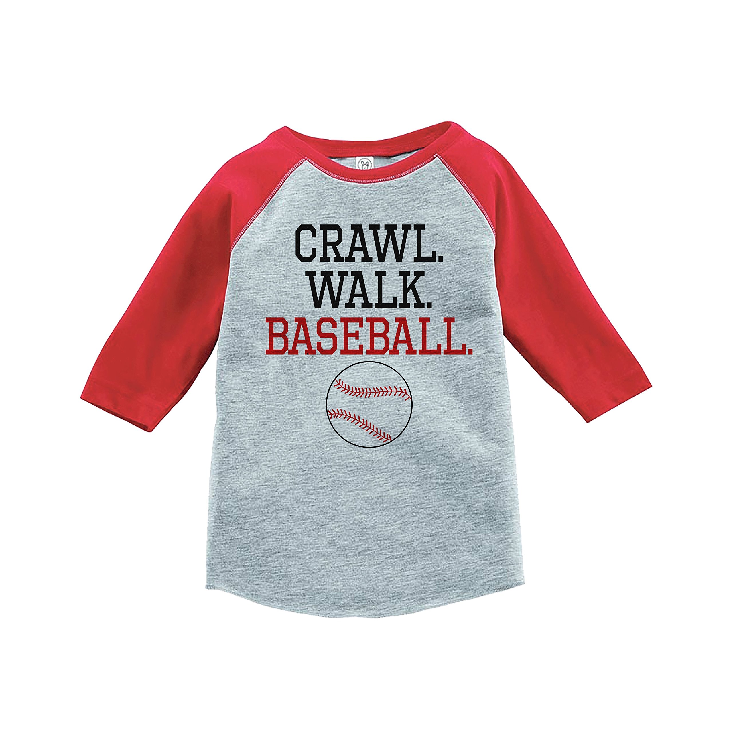 7 ate 9 Apparel Kids Baseball Tee - Red Cotton Baseball Shirt for Toddlers & Infants - Soft & Comfortable Crawl Walk Playwear for Boys & Girls - Perfect for Playdates, Sports & Casual Outings