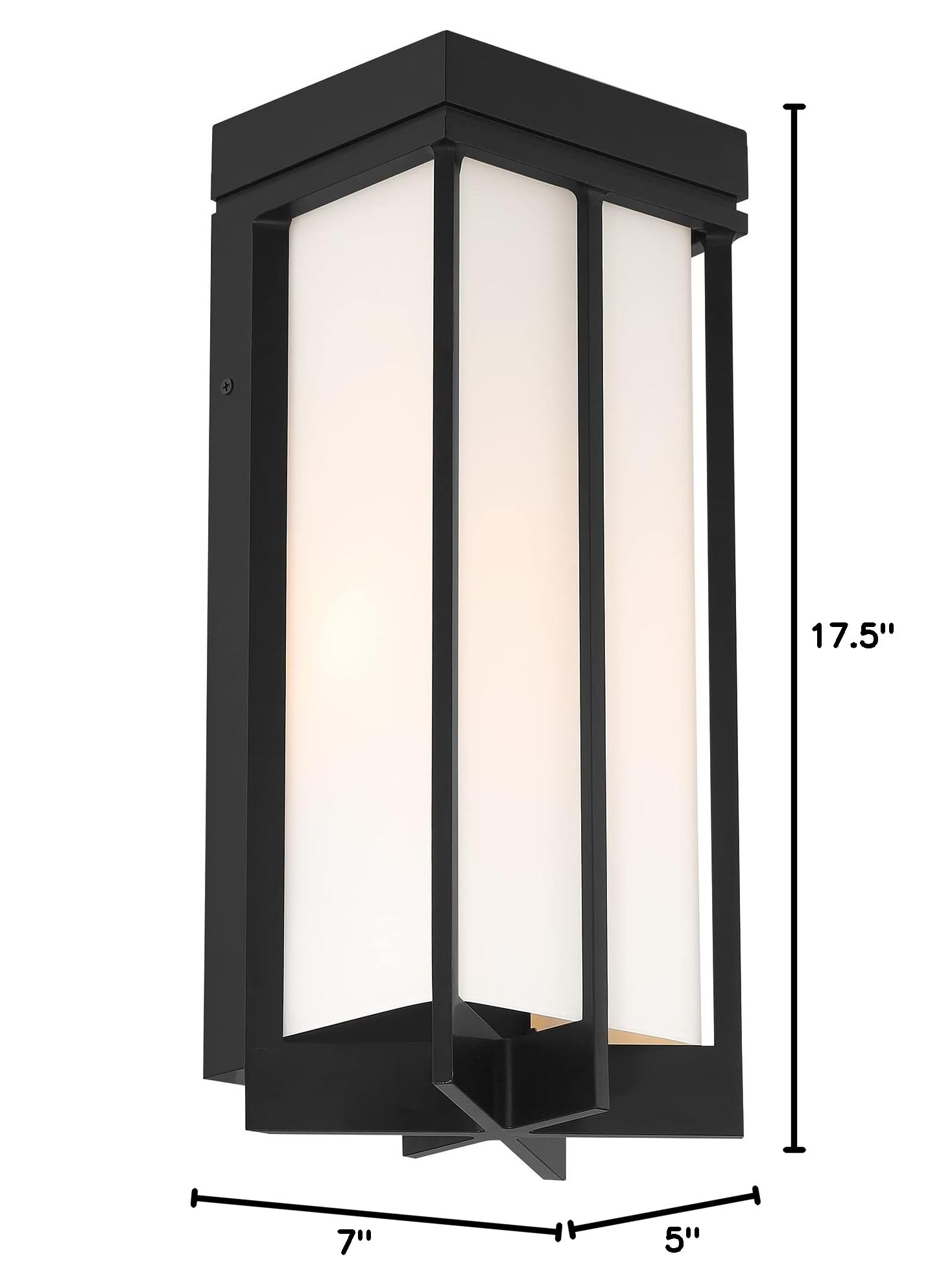 Designers Fountain EADS 1-Light Integrated LED Outdoor Wall Lantern Sconce - Matte Black (D248L-7OW-MB) - Weatherproof Exterior Lighting for Porch, Patio, Garden & Entryway