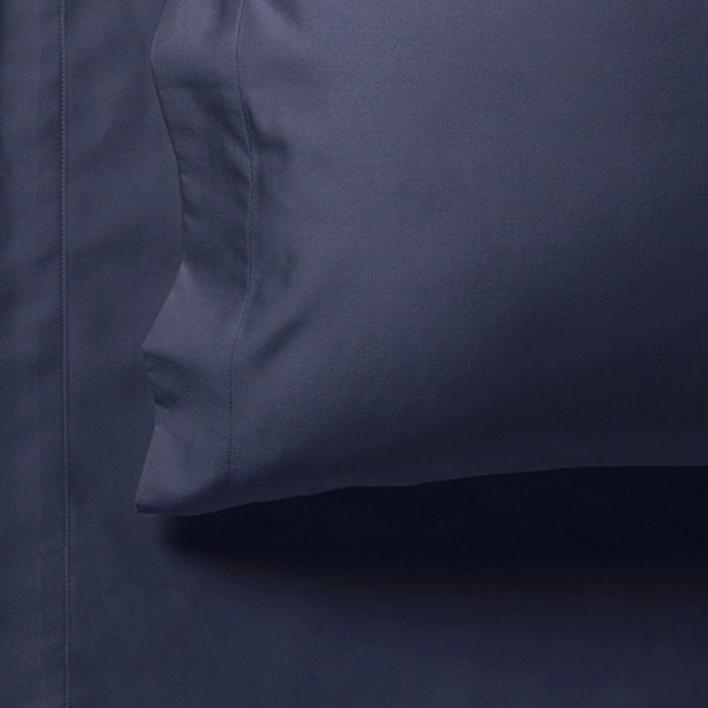1000TC Ultra Soft Fitted Sheet & Pillowcase Set - Single Size Bed Sheets in Midnight Blue - Luxury Bedding for Hotels, Dorms & Guest Rooms