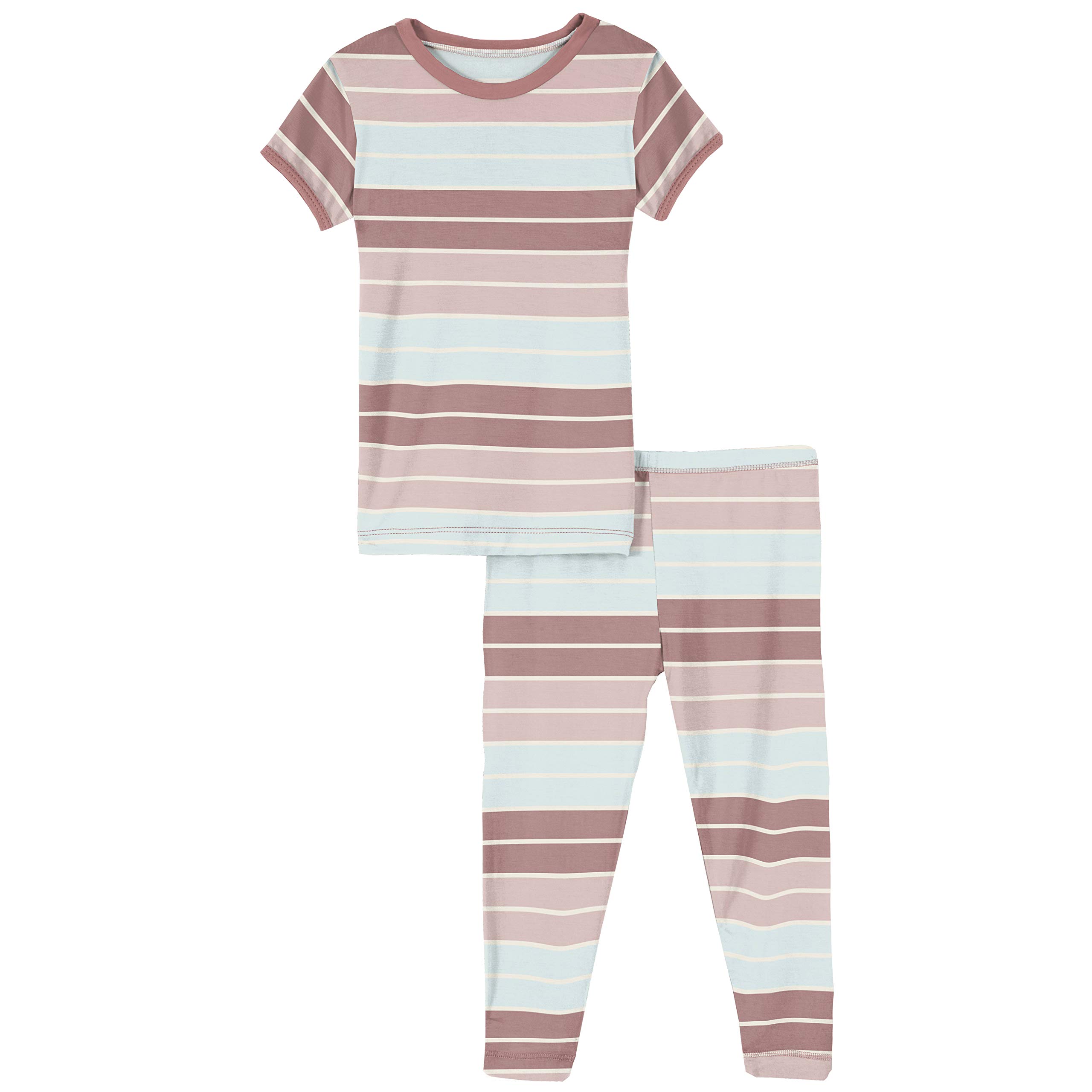 KicKee Pants Print Short Sleeve Baby & Kids Pajama Set - Super Soft Fitted Sleepwear for Boys & Girls - Perfect for Bedtime, Lounging & Family Matching Outfits