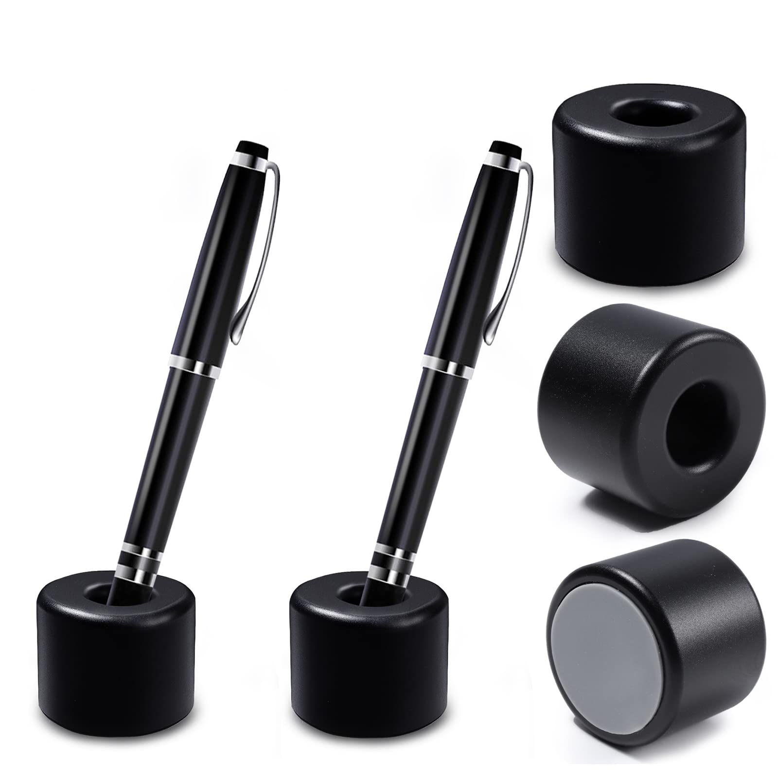 JOCARALY Metal Pen Holder - Mini Single Pencil Stand for Desk Organizer (2PCS Black) - Perfect for Office, School & Home Workspace Organization