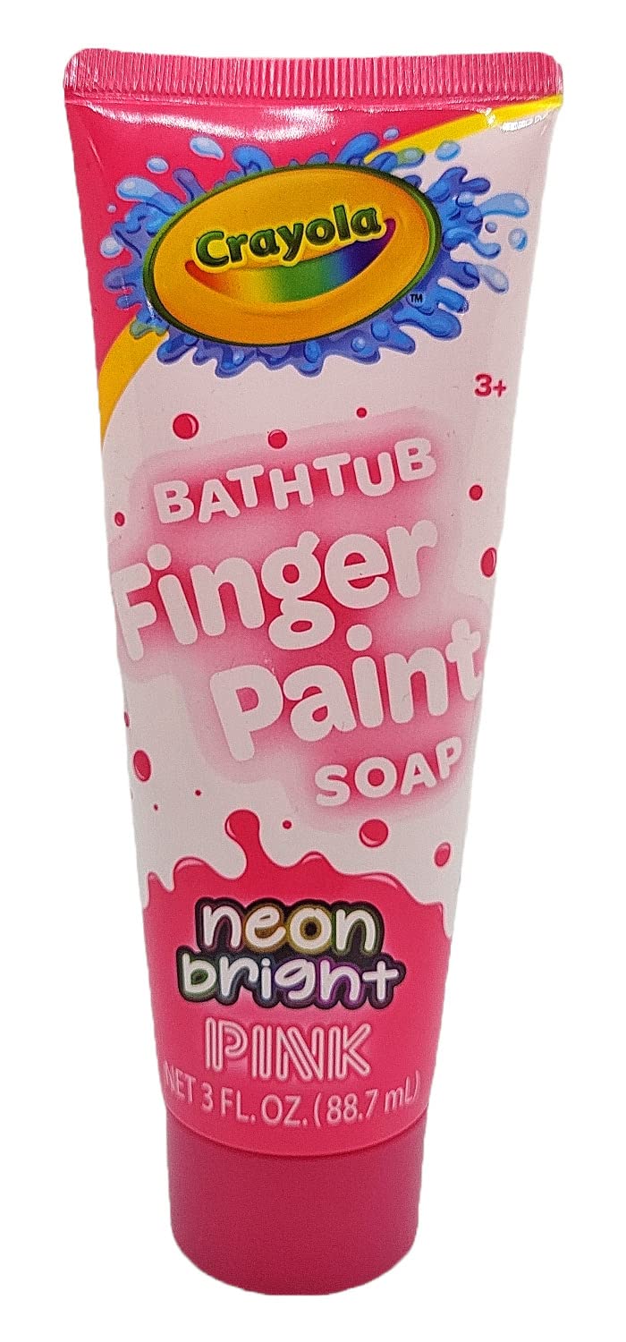 Crayola Neon Bright Bathtub Finger Paint Soap - Non-Toxic Washable Kids Bath Paint Set of 5 - Fun Sensory Play for Toddlers & Preschoolers