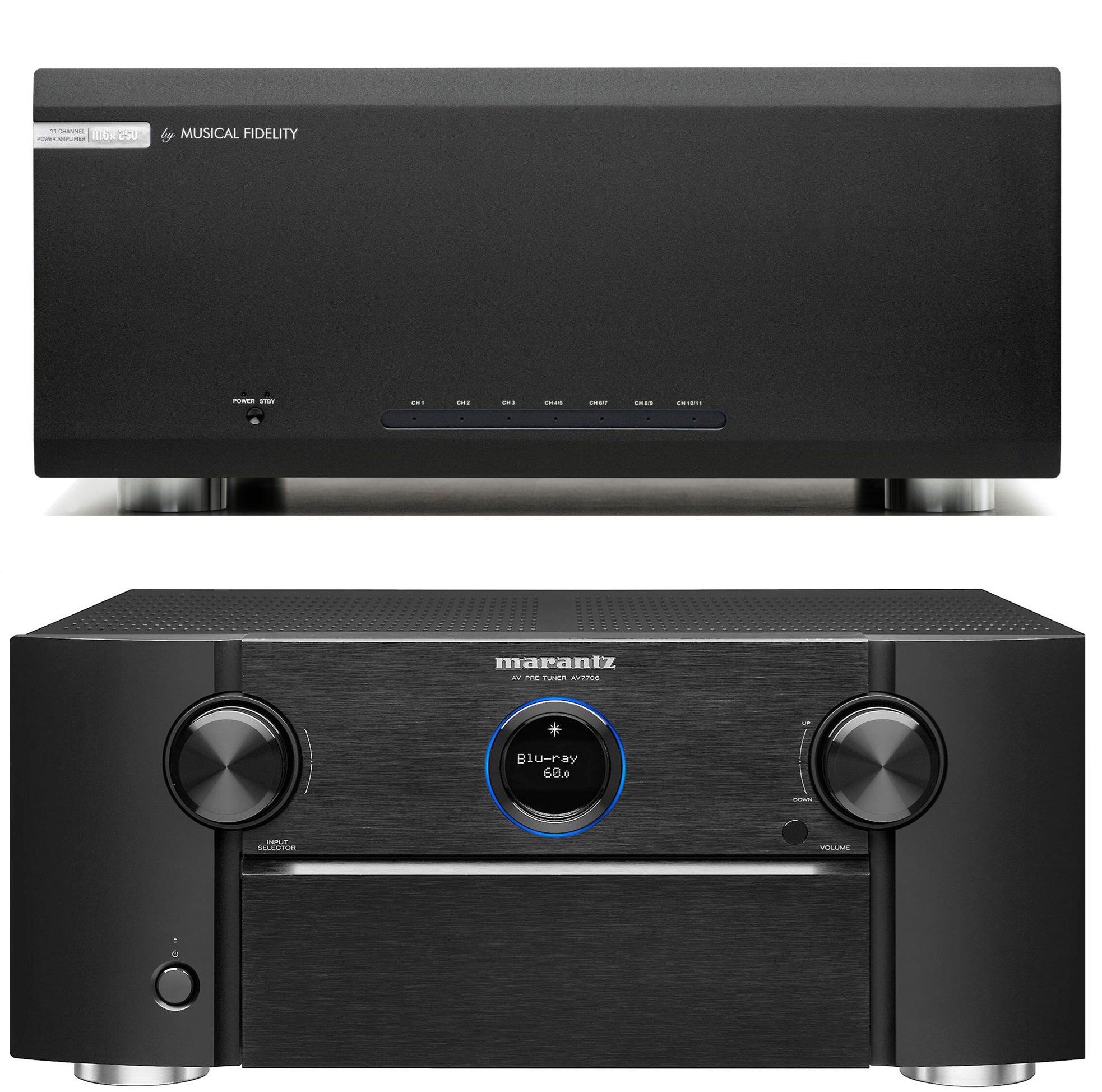 Marantz AV7706 11.2 Channel AV Surround Pre Amplifier & Musical Fidelity M6X 250.11 11 Channel Power Amplifier Bundle - Premium Home Theater Audio System for Movies, Music, and Gaming