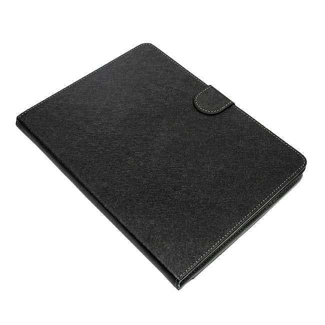 Ultra-Thin Aluminum Bluetooth Keyboard Leather Case for iPad 7 (Black) - Perfect for Work, Travel & Home Use