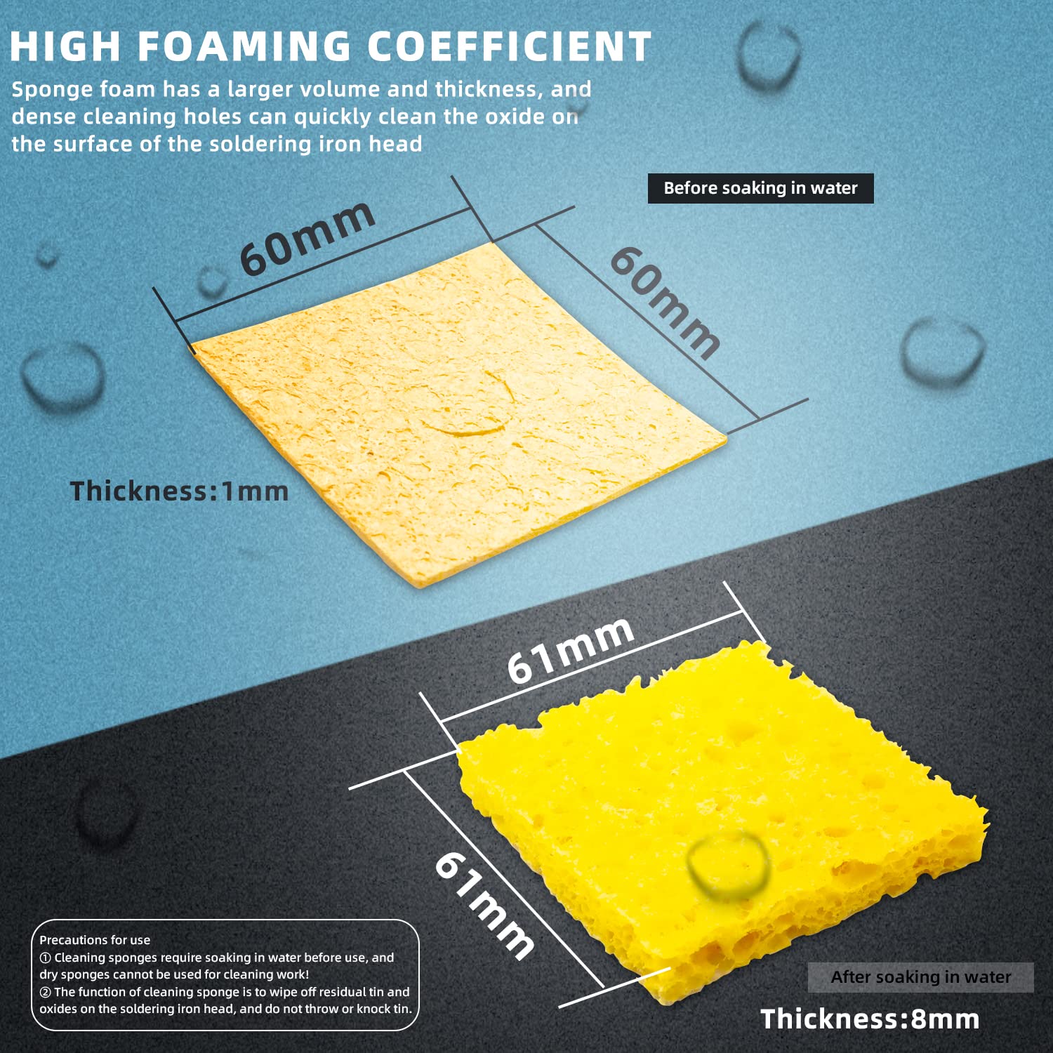 30PCS High-Temperature Soldering Sponge, 2.36