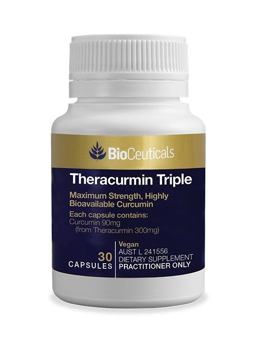 BioCeuticals Theracurmin Triple Strength Turmeric Supplement - 120 Capsules | Enhanced Absorption Curcumin for Joint & Muscle Support | Daily Wellness & Anti-Inflammatory Aid