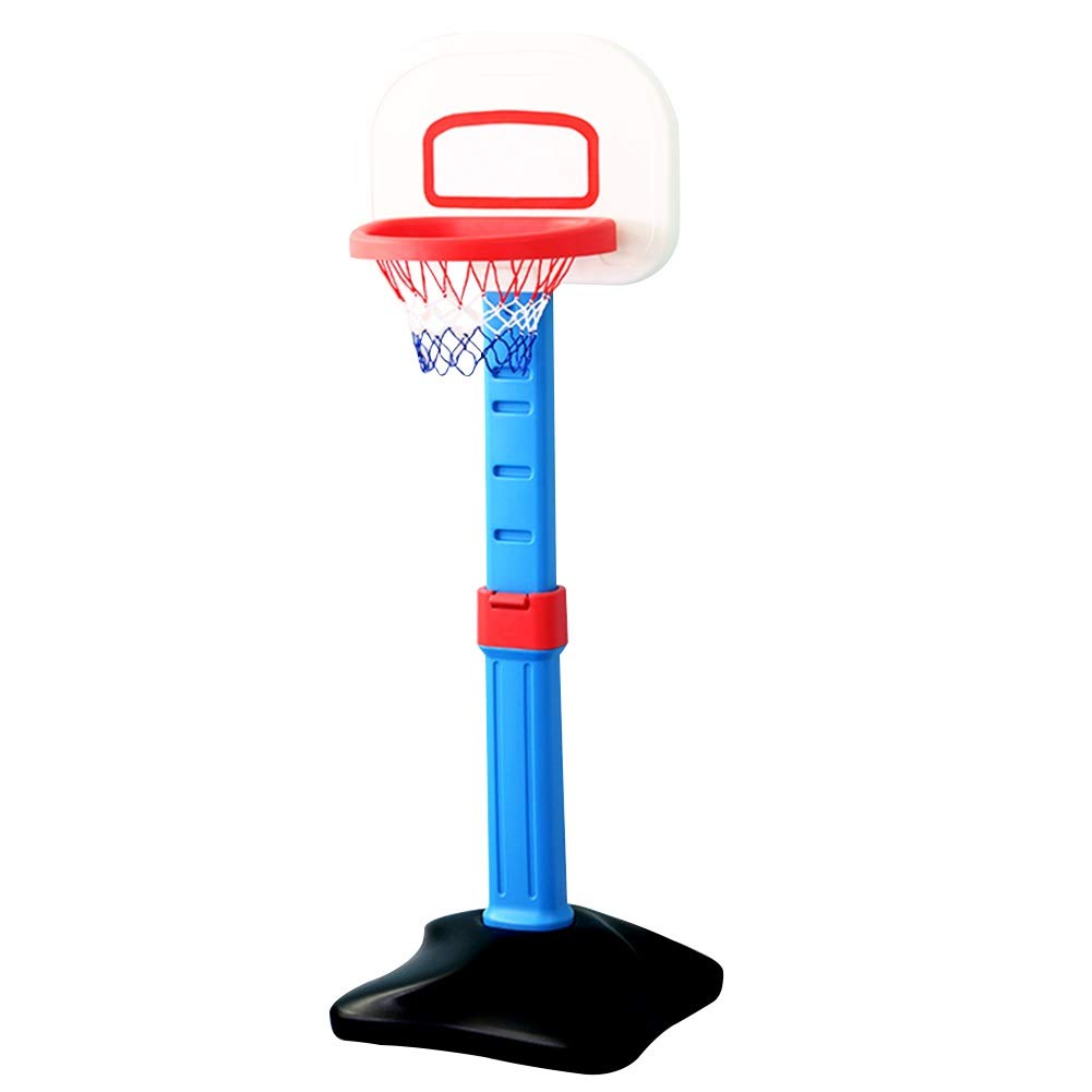 Adjustable Height Portable Basketball Hoop for Kids - XJJUN Basketball Stand with Square Base (Blue, 96-136CM) - Easy to Install Indoor/Outdoor Basketball Toy for Driveway, Backyard & Playground
