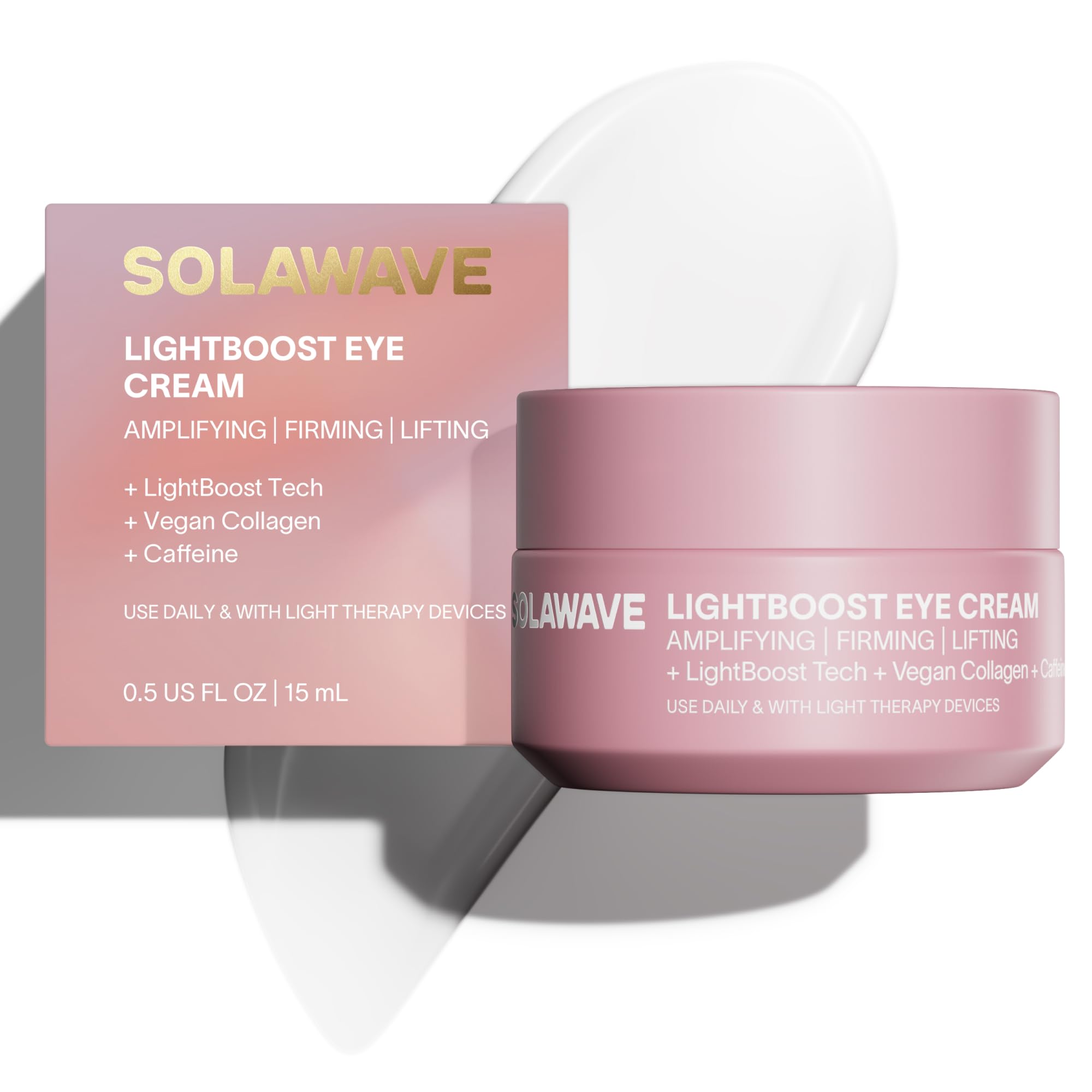 Solawave LightBoost Eye Cream for Dark Circles & Puffiness - Anti-Aging Under Eye Treatment with Wrinkle Smoothing & Brightening | Hydrating Formula with Collagen Support | Perfect for Red Light Therapy & Nighttime Skincare Routine