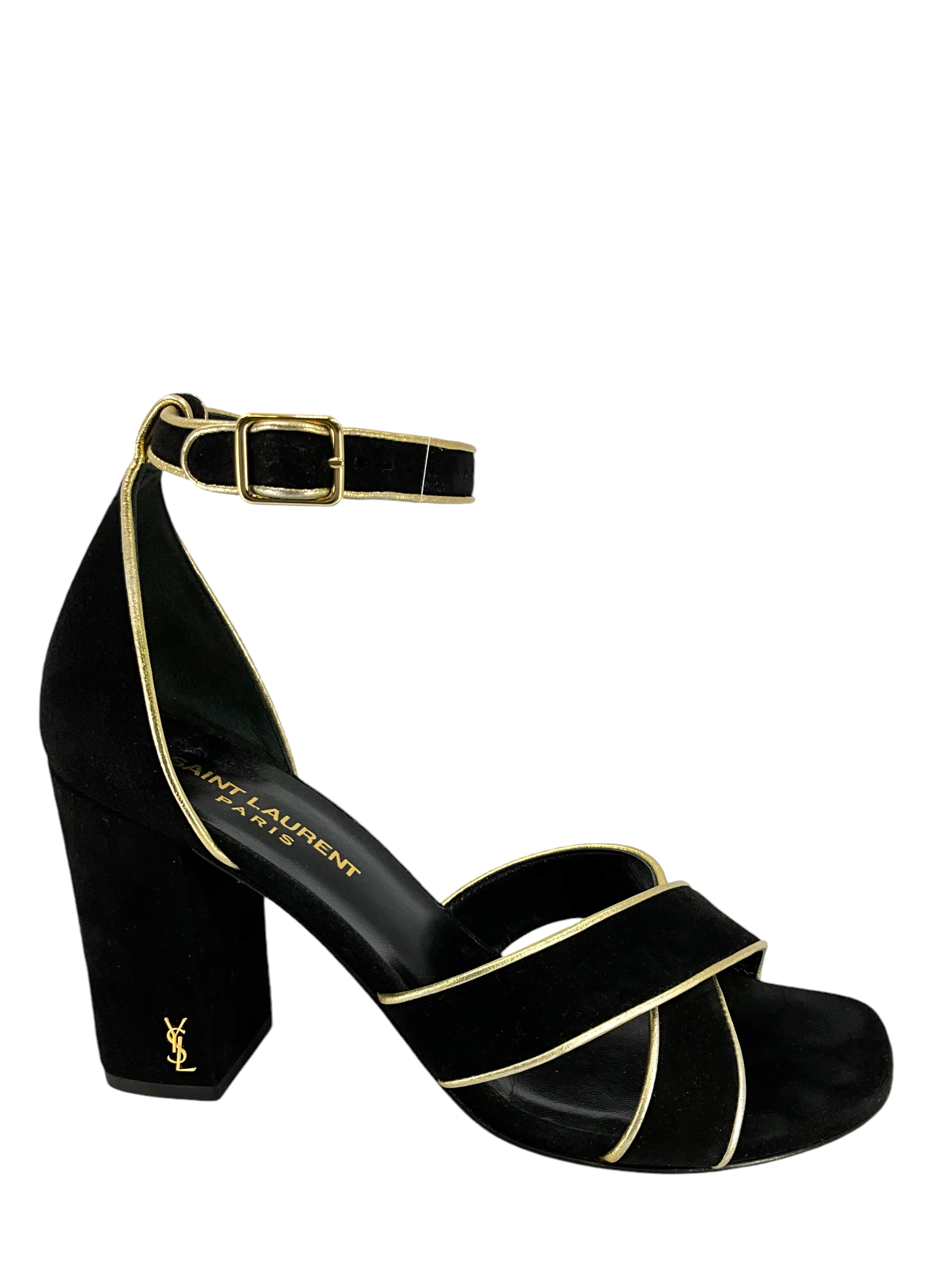 Saint Laurent Babies Suede Ankle Strap Sandals Size 7 - Luxury Toddler Shoes for Special Occasions & Photo Shoots