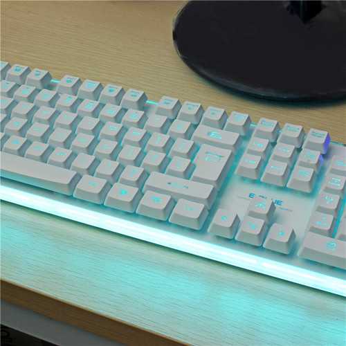 E BLUE K725 104-Key RGB Backlit Mechanical Gaming Keyboard with 7 Color Modes & Adjustable LED Effects - Perfect for PC Gaming, Esports & Office Work