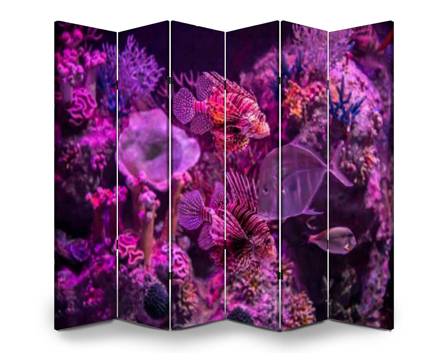 6-Panel Zoo Aquarium Room Divider - Wild Sea Creatures Ocean & River Themed Folding Privacy Screen for Indoor/Outdoor Use | Perfect for Home, Office, Nursery & Event Spaces