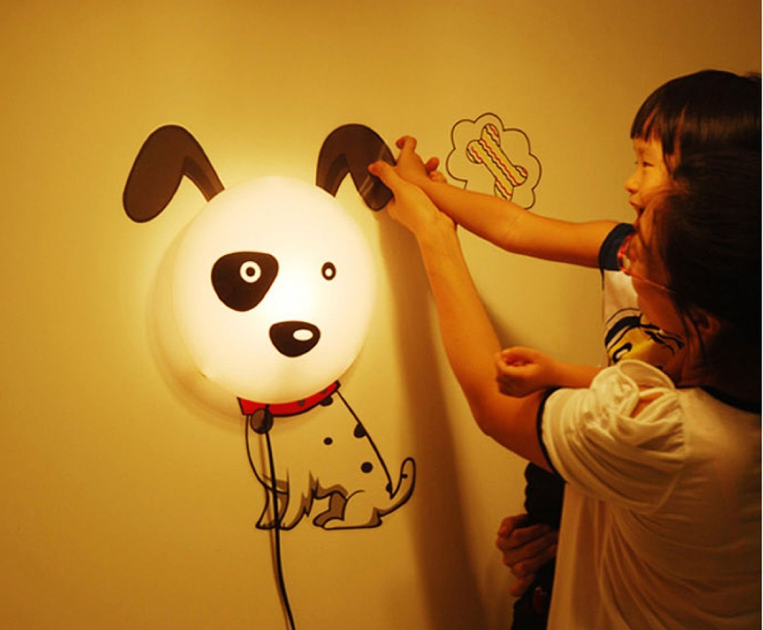 Kubert DIY 3D Wallpaper Cartoon Wall Stickers - Kids Room Decor with LED Night Light (Lovely Dalmatians Design) | Home Decoration for Bedroom, Nursery & Playroom | Perfect for Children's Bedroom Lighting and Wall Art
