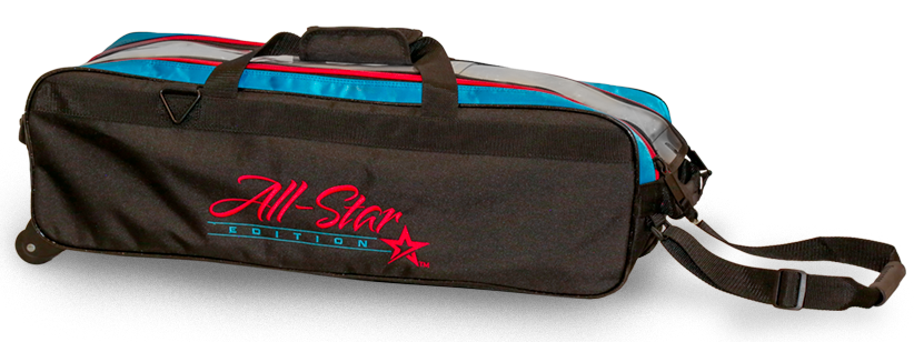 Roto Grip 3-Ball Bowling Bag - Black/Red/Blue Travel Tote for Competitors | Perfect for League Play, Tournaments & Practice Sessions