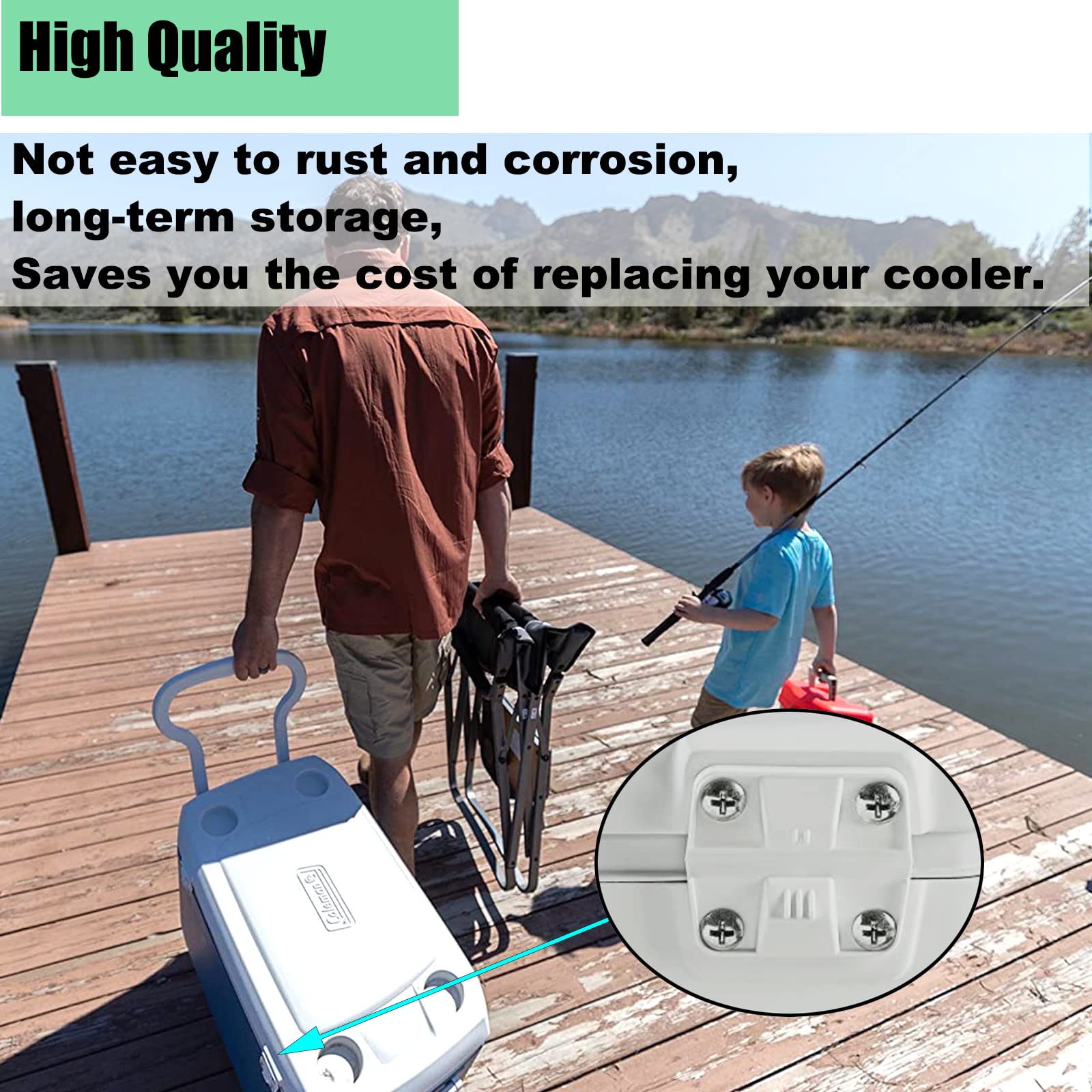 Coleman Cooler Hinges Replacement - 2 Pack for Models 5253, 6262, 6270 - Durable Cooler Repair Parts for Outdoor Camping & Picnic Accessories