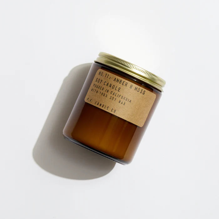 Premium 7.2oz Soy Wax Candle - Amber & Moss Scented, Natural Eco-Friendly, Long-Lasting Fragrance for Home, Office, Spa & Relaxation