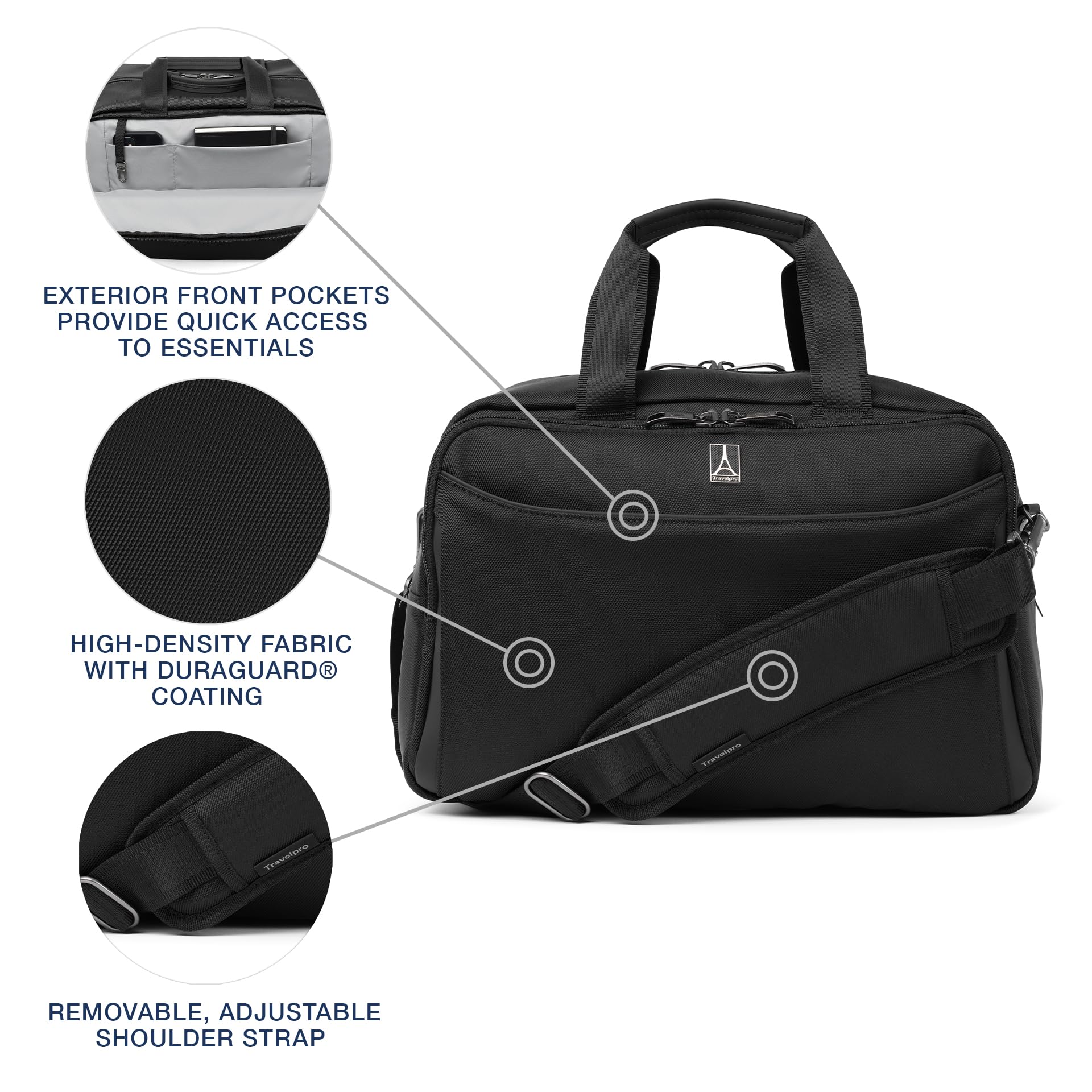 Travelpro Crew Classic Lightweight Softside Underseat Luggage & Travel Tote Bag for Men & Women - Black | Perfect Carry-On for Business Trips & Weekend Getaways