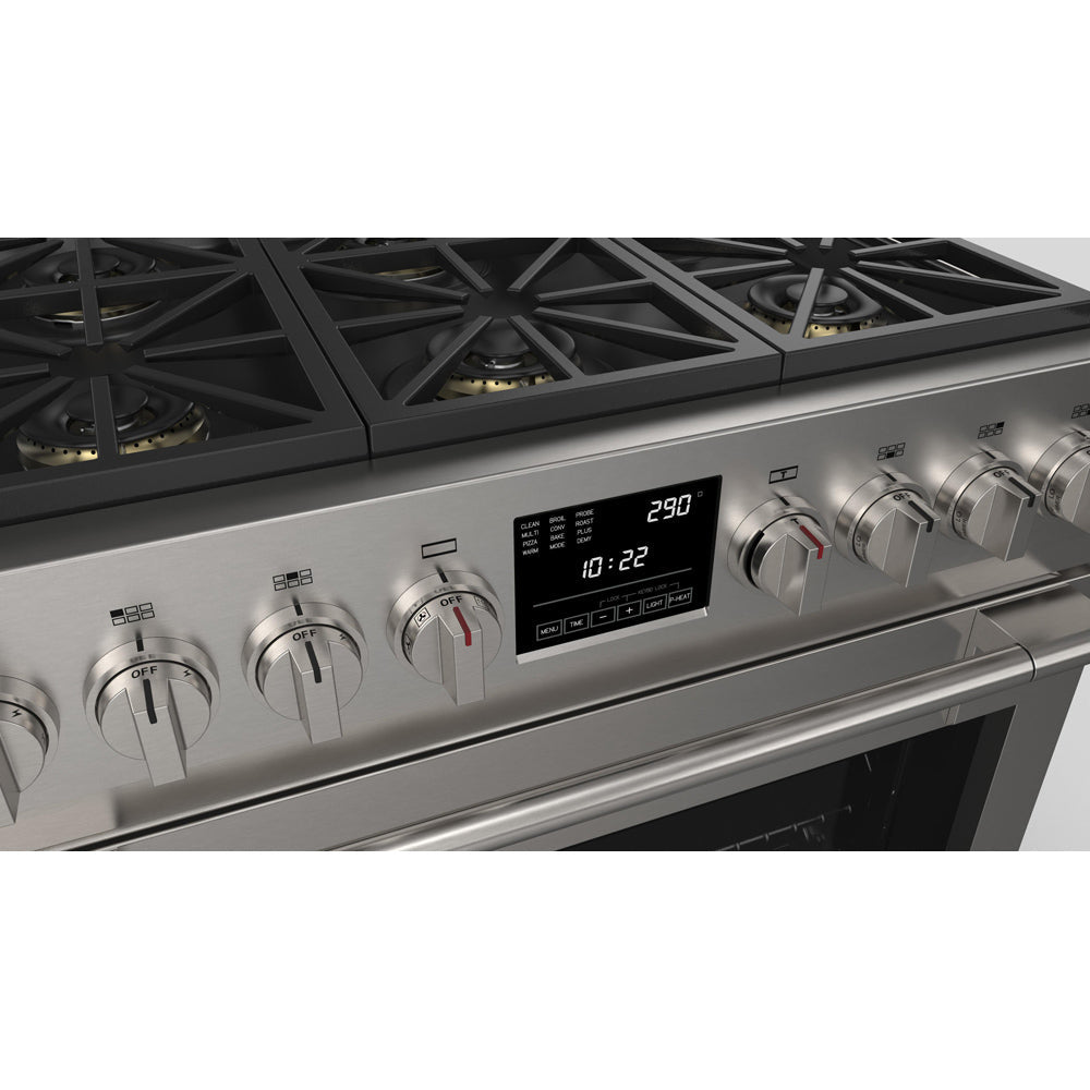 Fulgor Milano 36-Inch 600 Series Dual Fuel Range with 6 Burners - Stainless Steel Professional Gas Stove & Electric Oven (Model F6PDF366S1) - Perfect for Gourmet Cooking & Large Family Kitchens