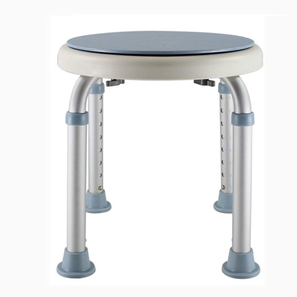 360° Rotating Adjustable Shower Stool - Lightweight Bath Chair with Height Adjustment for Elderly & Disabled - Non-Slip Round Seat for Bathroom, Bedroom & Healthcare Use