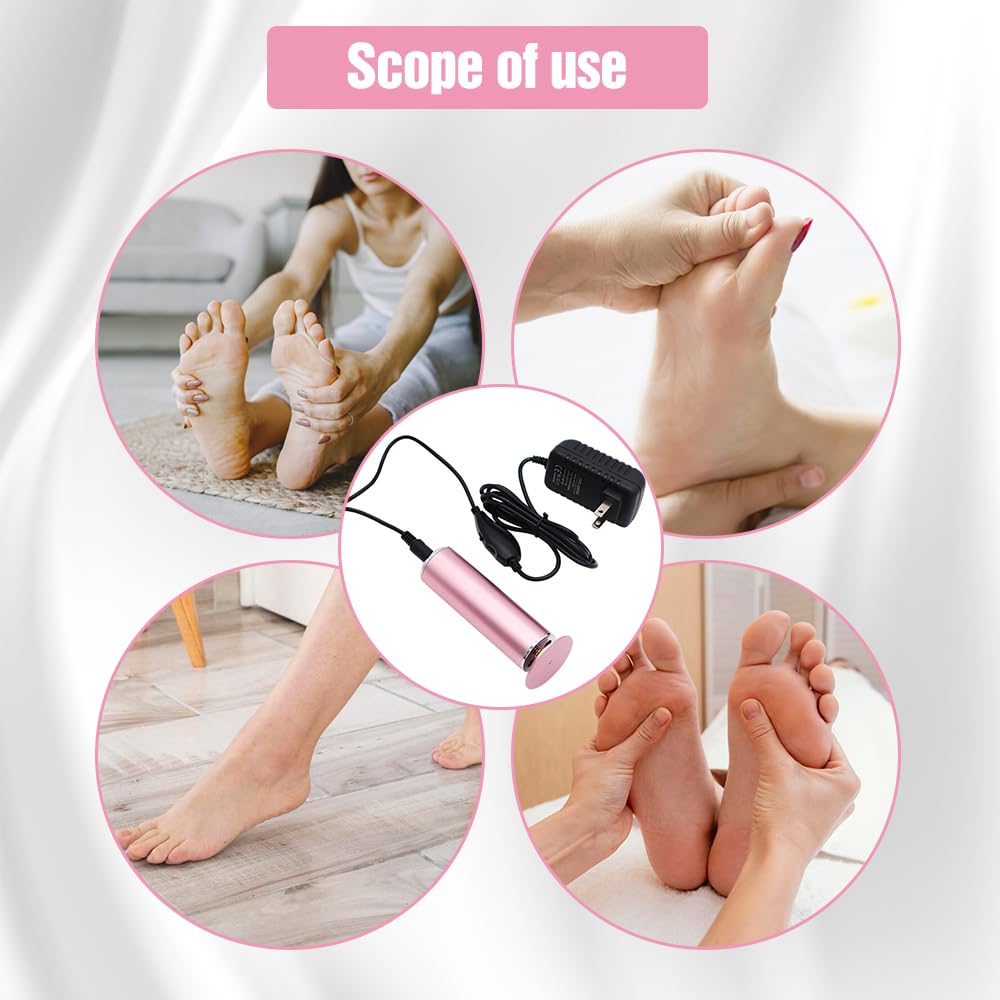 2024 Upgraded Electric Foot Callus Remover - Professional Pedicure Tool with 60pcs Sandpaper Disks for Dead Skin Removal, Foot File & Sander (Pink) - Perfect for At-Home Pedicures, Dry Cracked Heels & Soft Smooth Feet Care