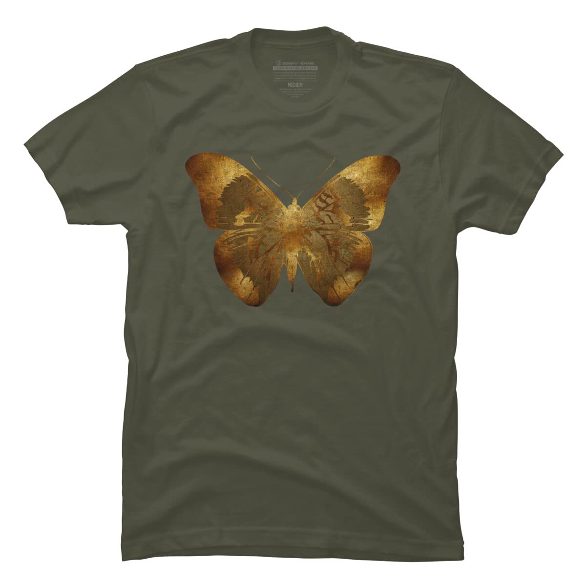 Design By Humans Men's Iron Butterfly Graphic T-Shirt by Adamzworld | Soft Cotton Tee for Casual Wear & Rock Music Fans