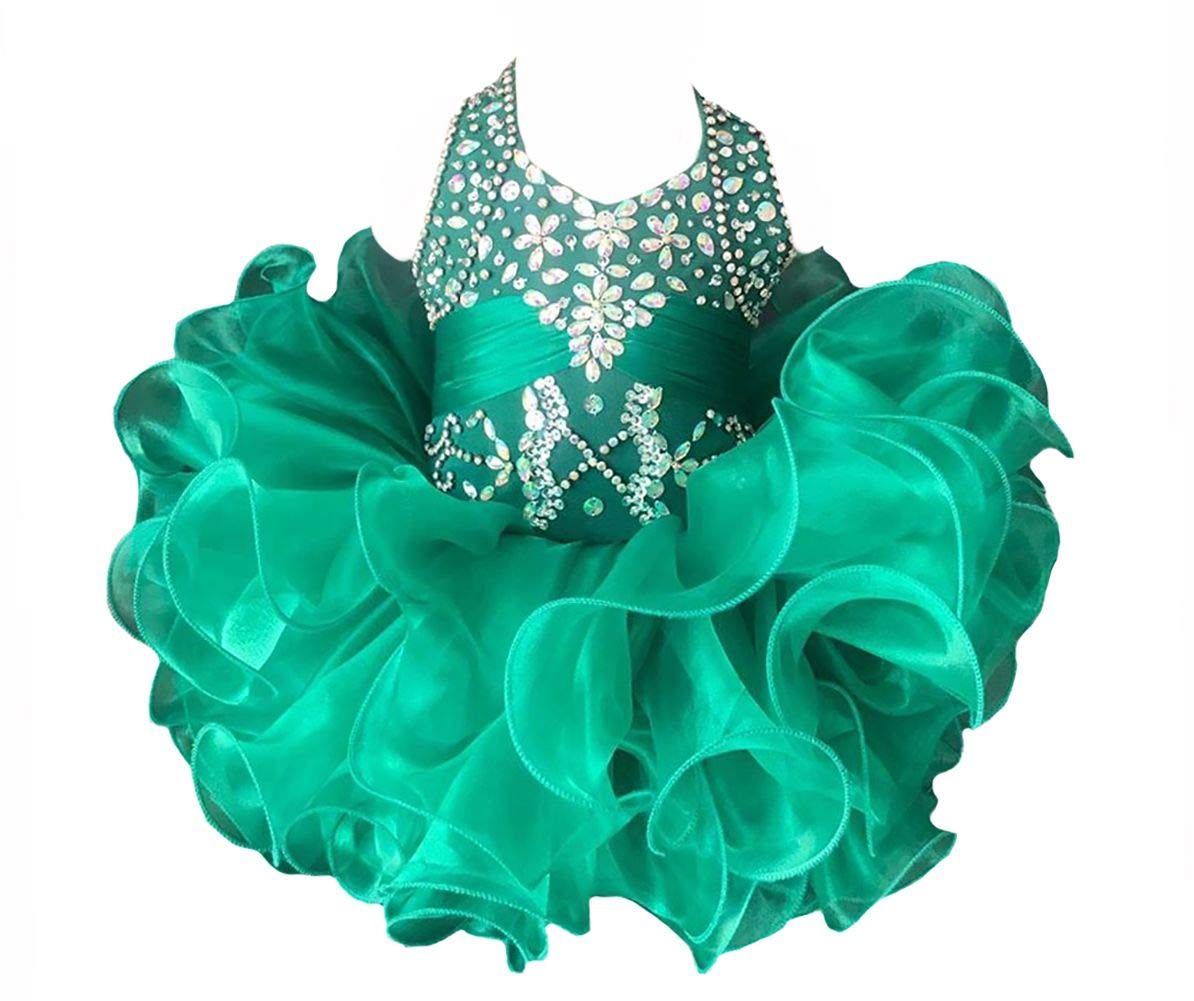 Little Girls' Beaded Halter Pageant Dress - National Cupcake Toddler & Baby Formal Gown for Special Occasions & Photo Shoots