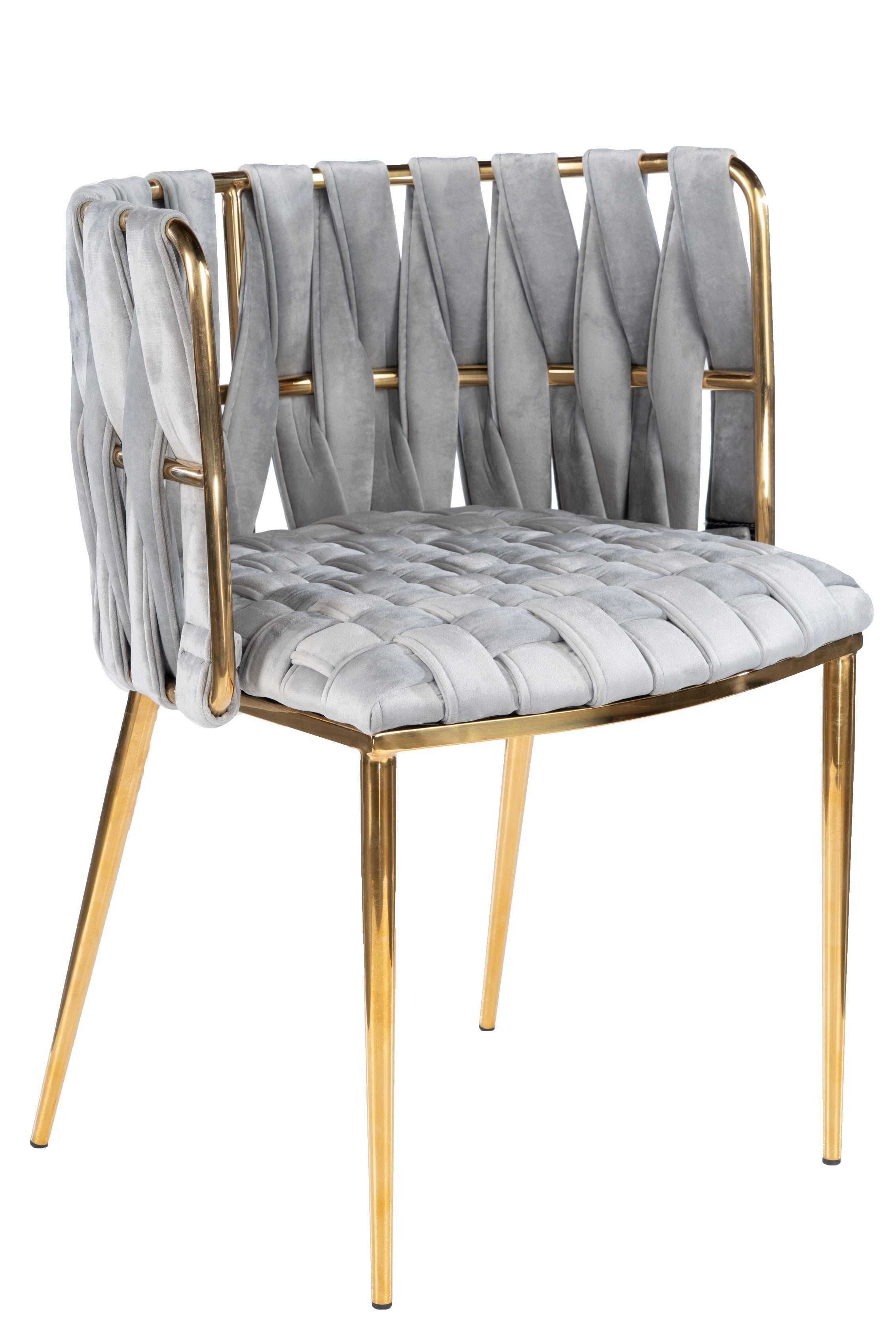 Gray and Gold Milano Dining Chair - Modern Upholstered Accent Chair for Kitchen, Dining Room, or Office - Comfortable and Stylish Seating Solution
