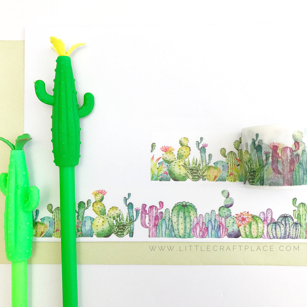 Decorative Cactus Garden Washi Tape for Scrapbooking, Journaling, DIY Crafts & Home Decor - Perfect for Bullet Journals, Gift Wrapping & Planner Stickers