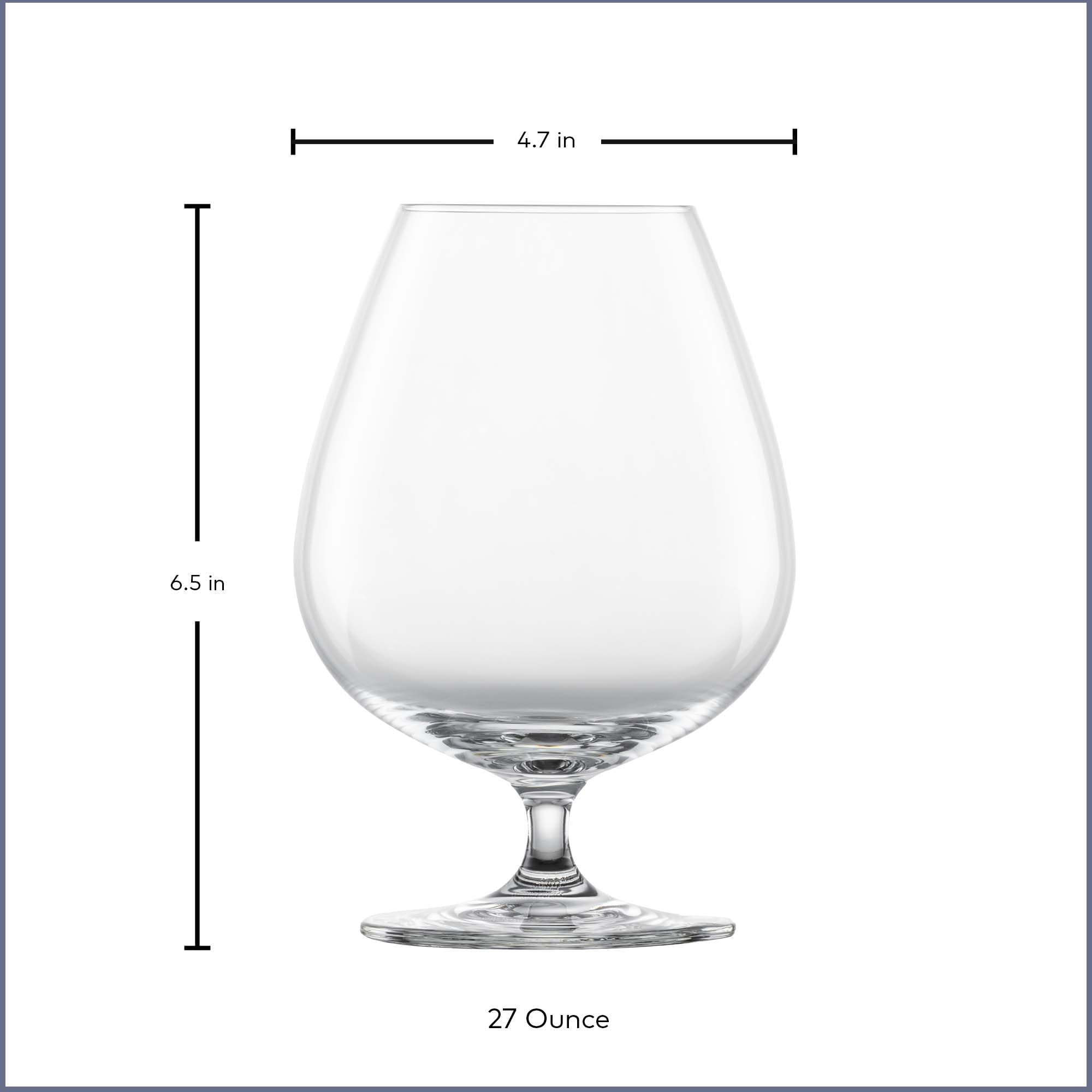 Premium SCHOTT ZWIESEL XXL Cognac Glasses Set of 6 - German-Made Tritan Crystal Barware (27oz) - Dishwasher Safe Luxury Drinking Glasses for Cognac Tasting, Home Bars & Elegant Entertaining