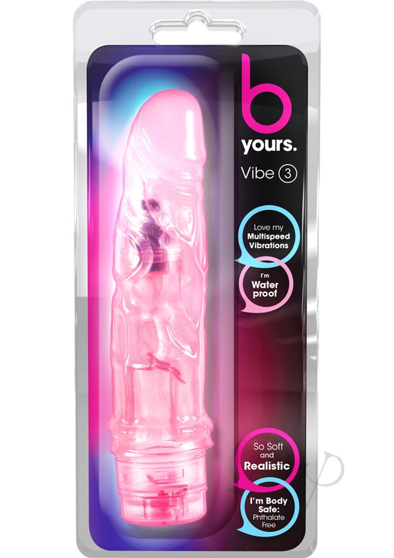 B Yours Vibe 3 Powerful 7.25 Inch Vibrating Dildo with Multiple Speeds - Pink Adult Toy for Solo Play & Couples Intimacy