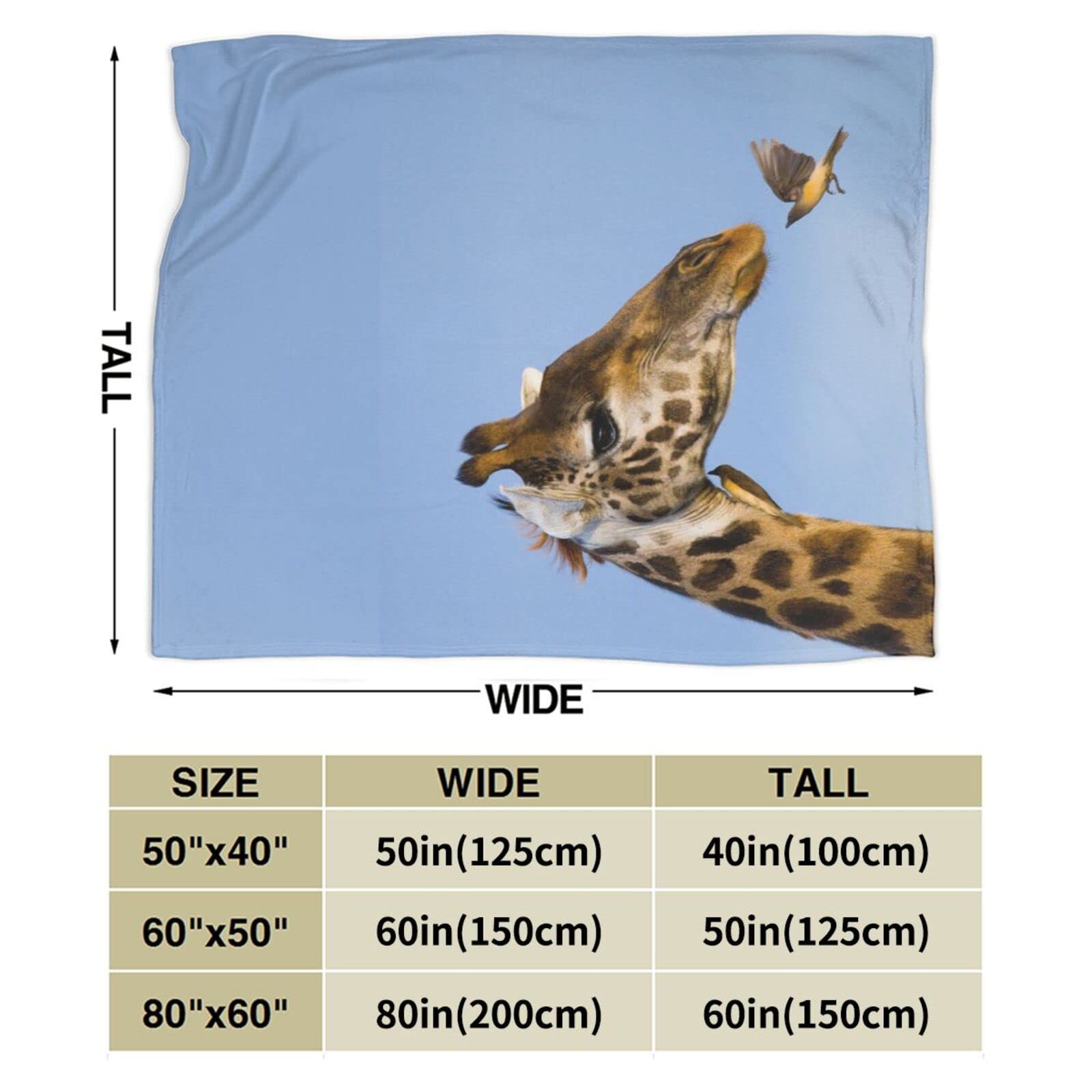 Soft Flannel Fleece Giraffe Print Throw Blanket 80x60 Inches - Cozy Animal Blanket for Couch, Bed & Air Conditioning - Perfect for Kids, Adults & Home Decor